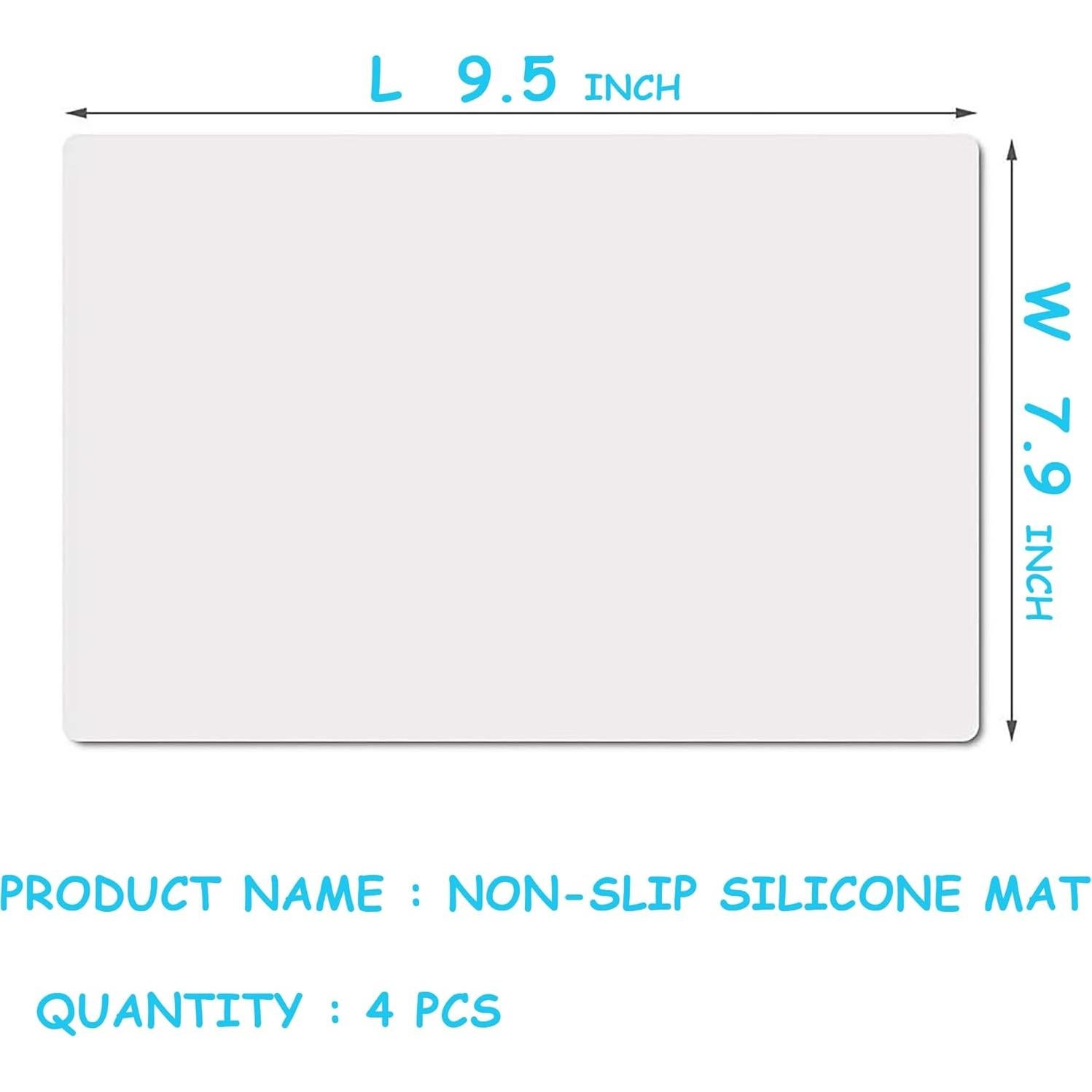 Alfombrillas de Silicona PABUSIOR 20x24 cm 4 Piezas