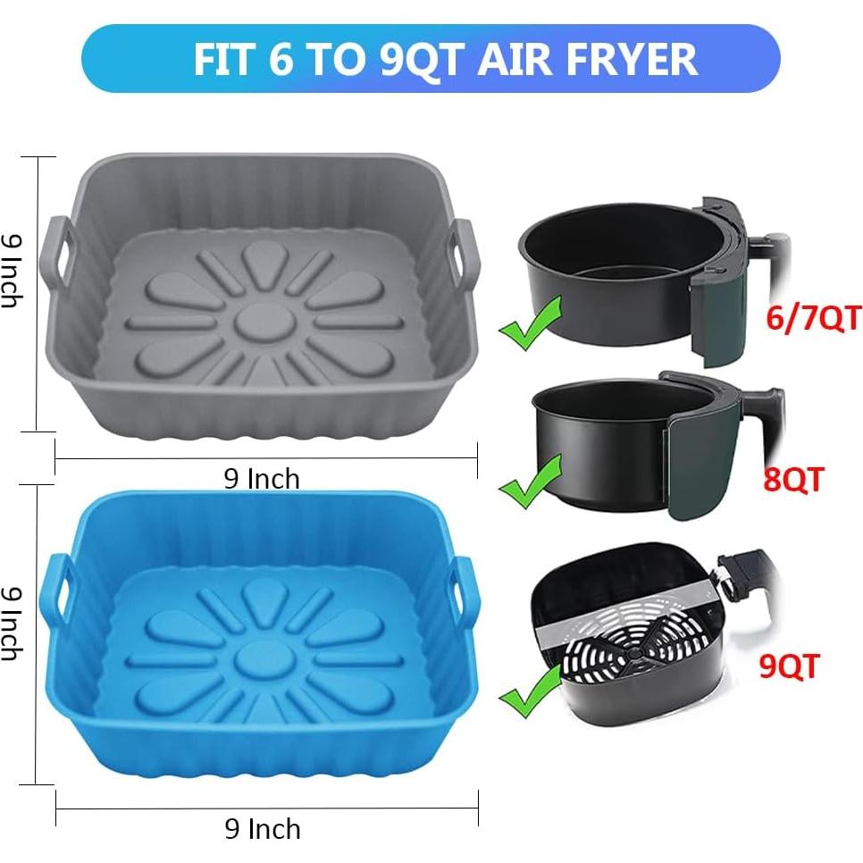 Forros de Silicona REY&SHAW para Freidora de Aire 9" - 2 Piezas