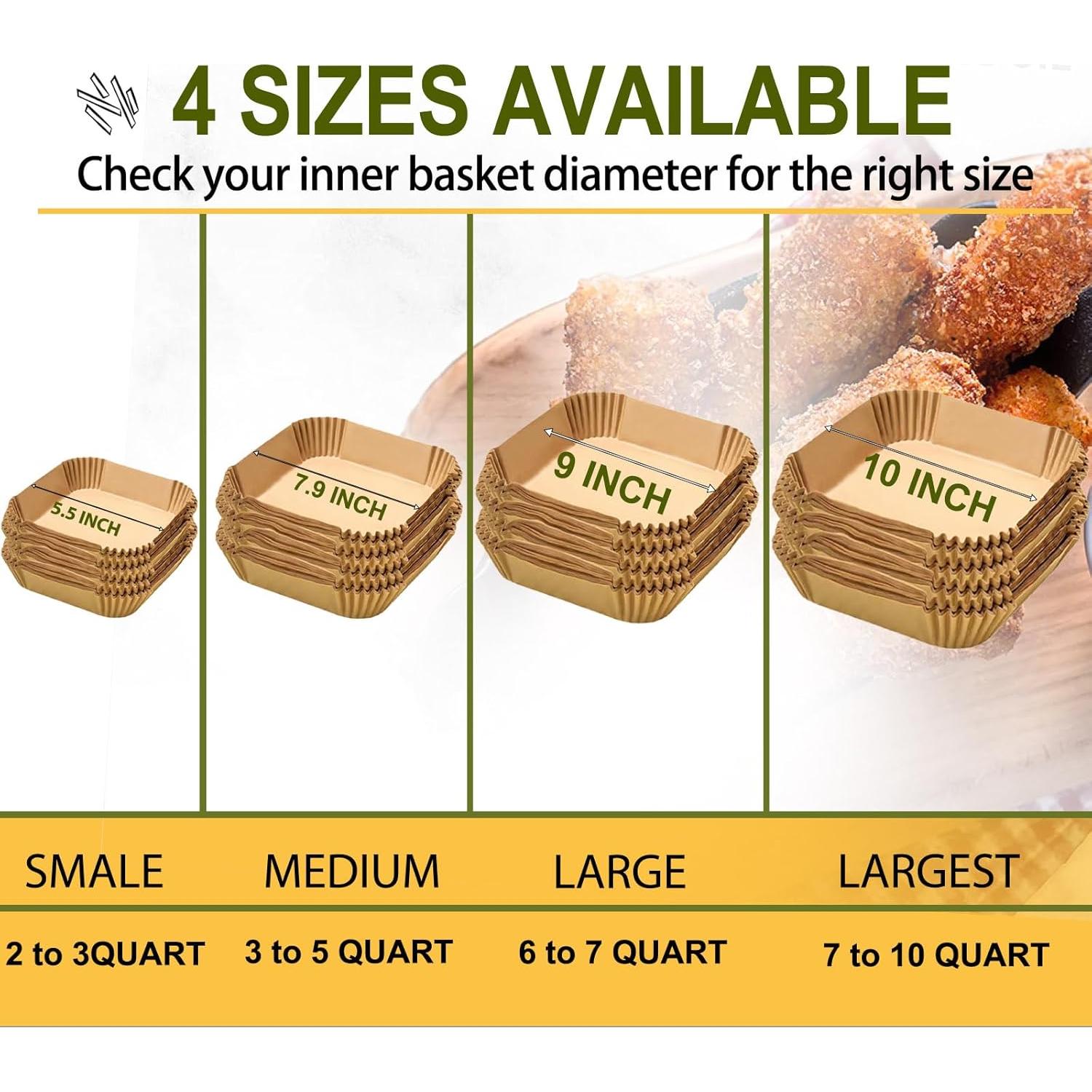 Forros de papel desechables 9" Mutvle para freidora 125 piezas