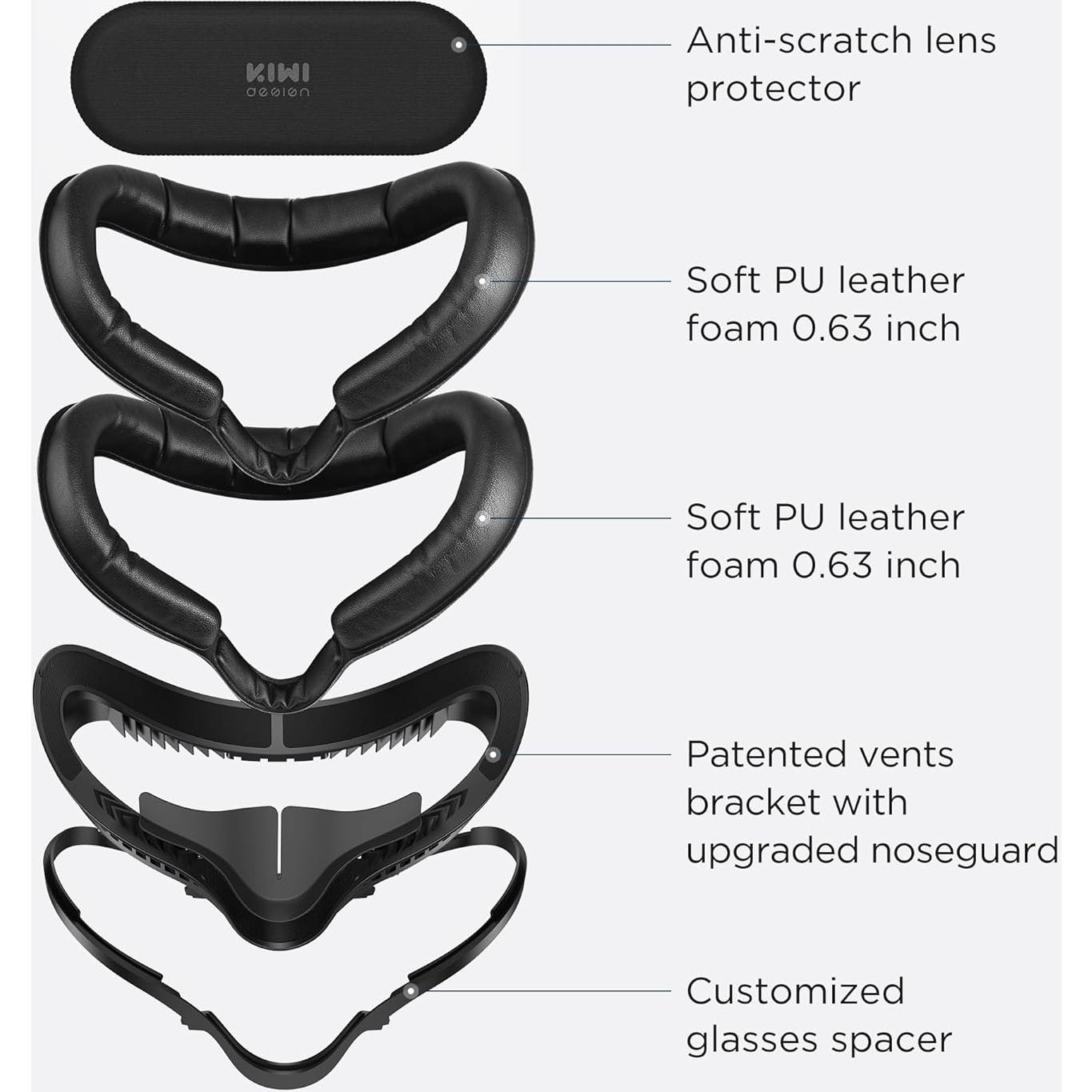 Almohadilla Facial KIWI design para Quest 2 con Espaciador