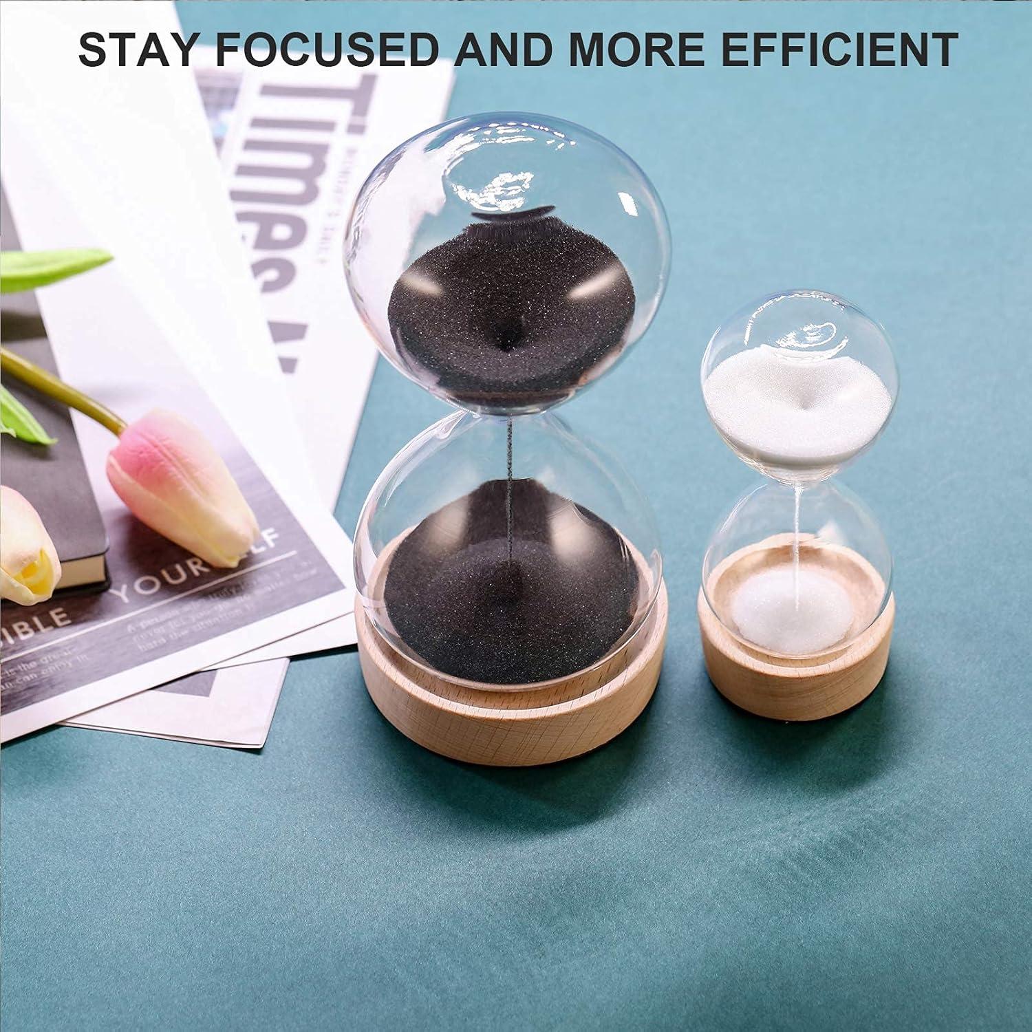 Reloj de Arena SuLiao 30 Min y 5 Min con Base de Madera