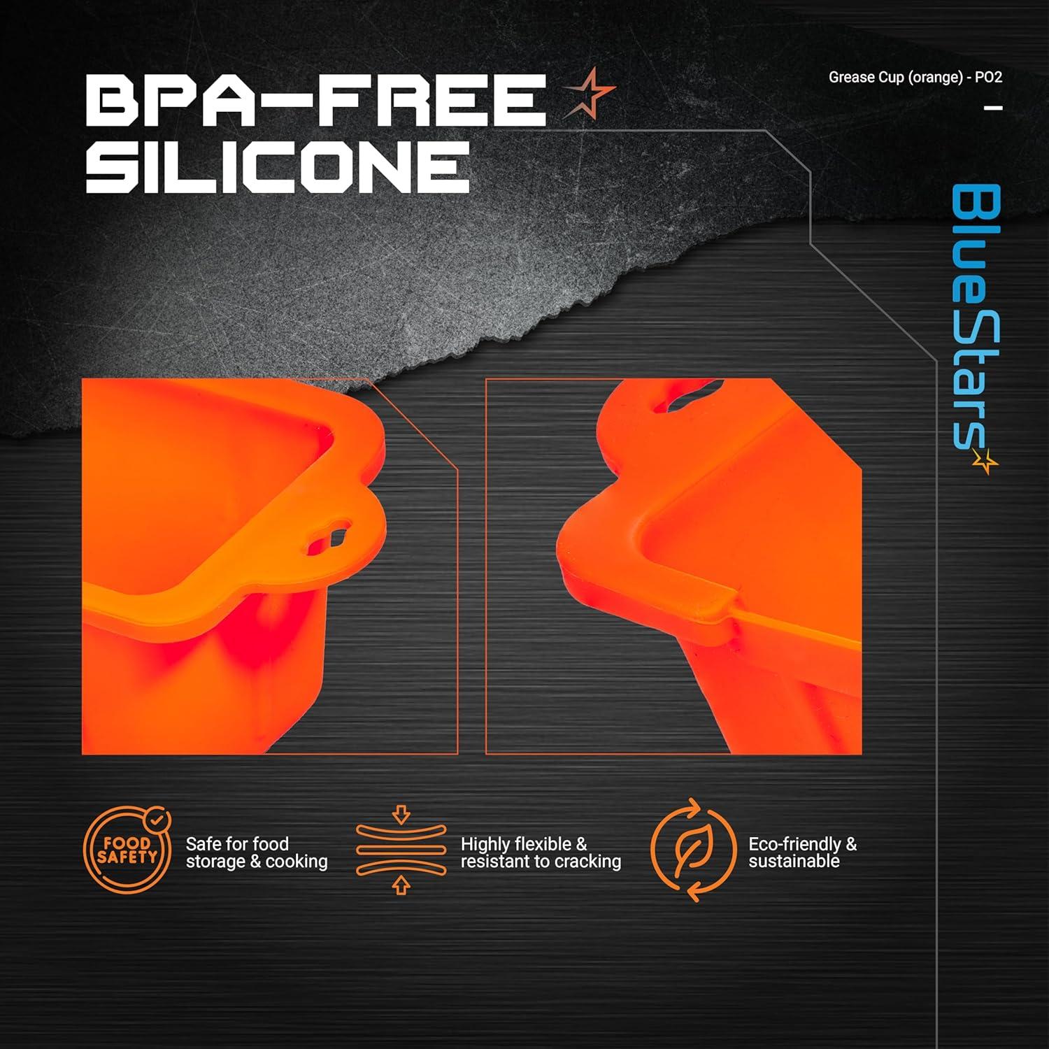 Funda de Silicona para Grasa BlueStars 2 Unidades 0.86L Naranja