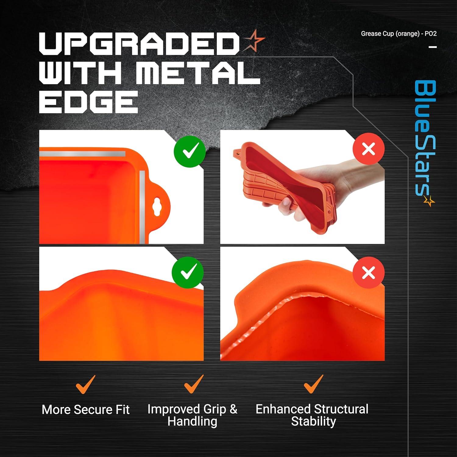 Funda de Silicona para Grasa BlueStars 2 Unidades 0.86L Naranja