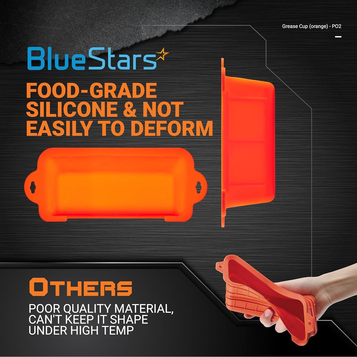 Funda de Silicona para Grasa BlueStars 2 Unidades 0.86L Naranja