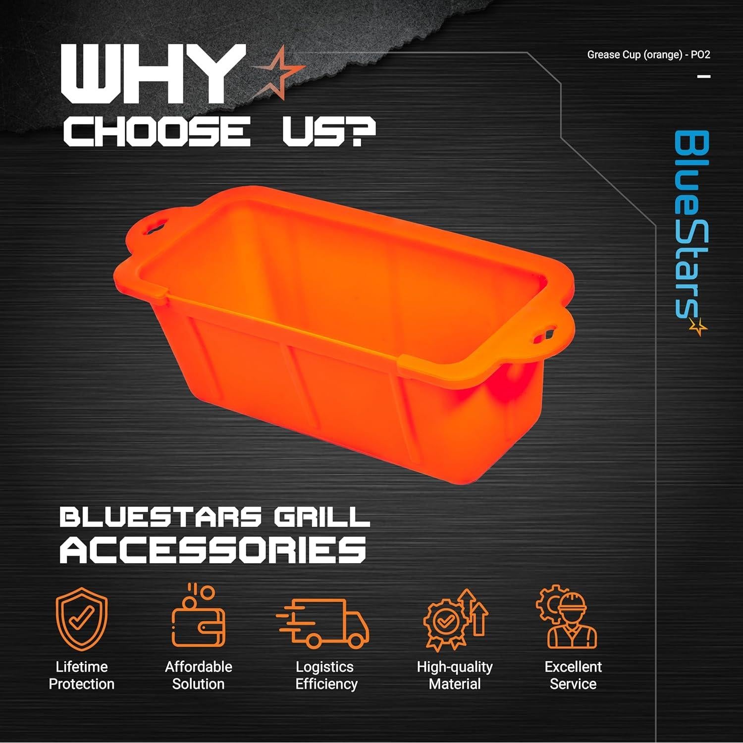 Funda de Silicona para Grasa BlueStars 2 Unidades 0.86L Naranja