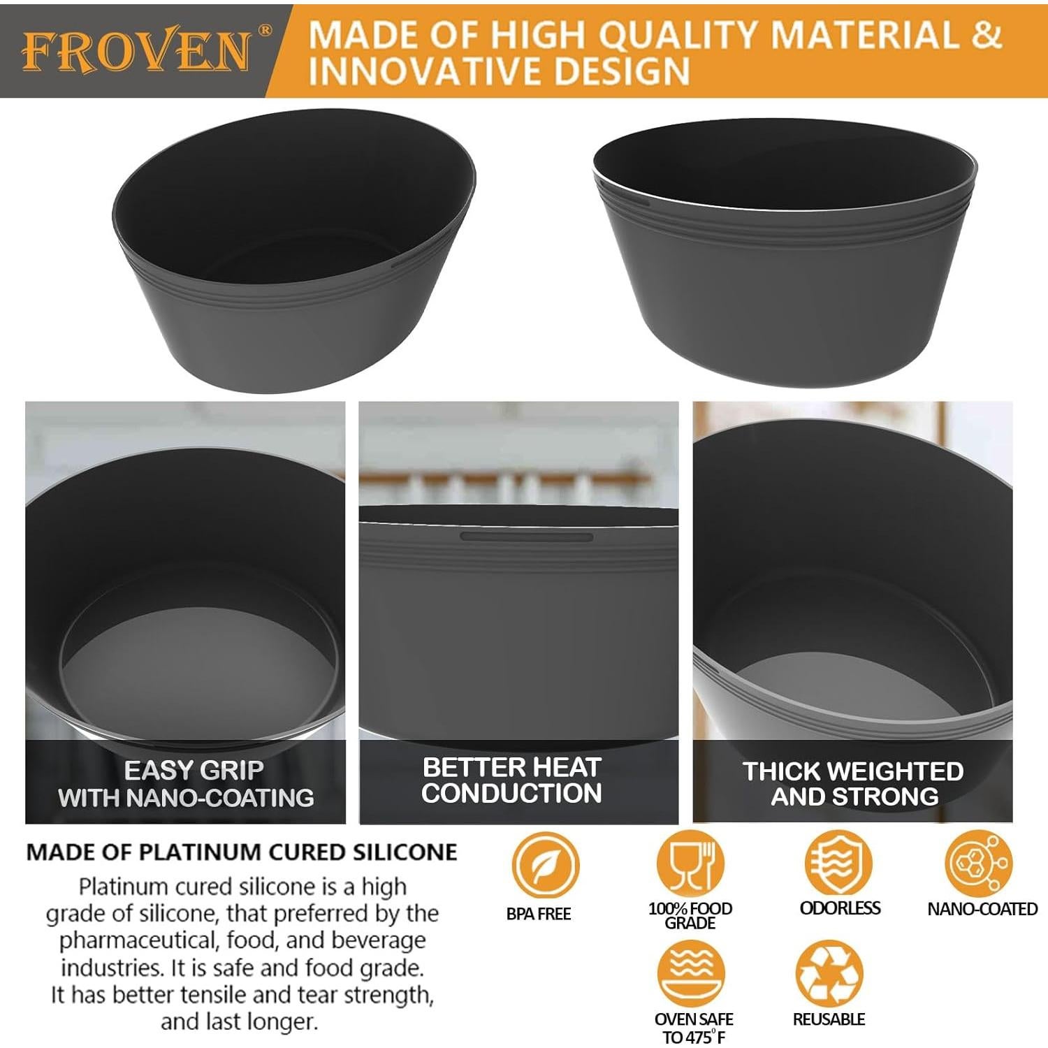 Forro de Silicona FROVEN para Olla de Cocción Lenta 6QT