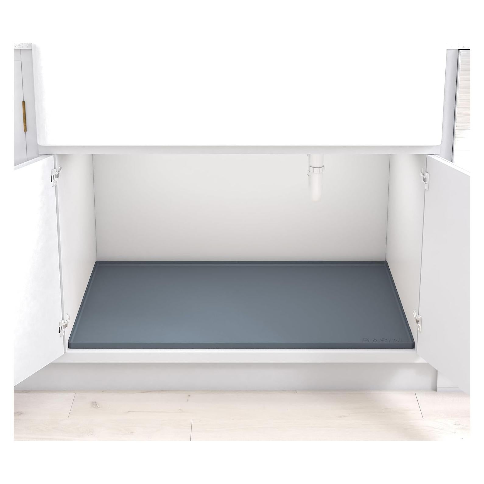 Tapete de Silicona BASIN para Bajo Fregadero Gris 55.88x87.63 cm