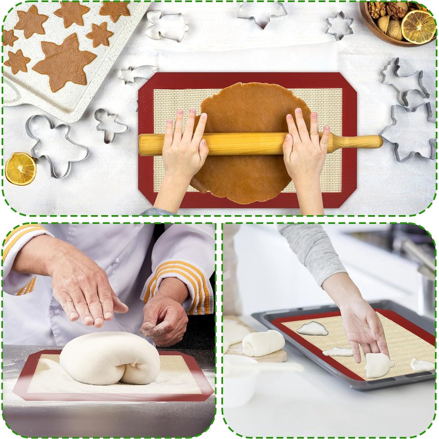 Paquete de 4 Tapetes de Silicona Reutilizables YEXEXINM 24.3x14.2cm