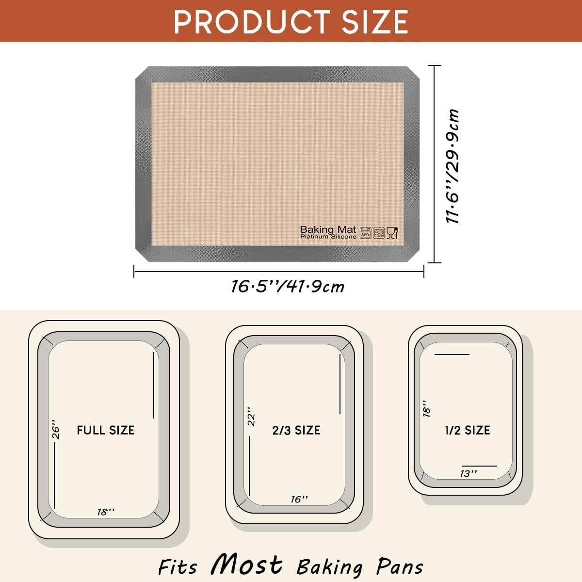 Alfombrilla de Hornear Silicona Sopito 41.9x29.5cm 2 PCS