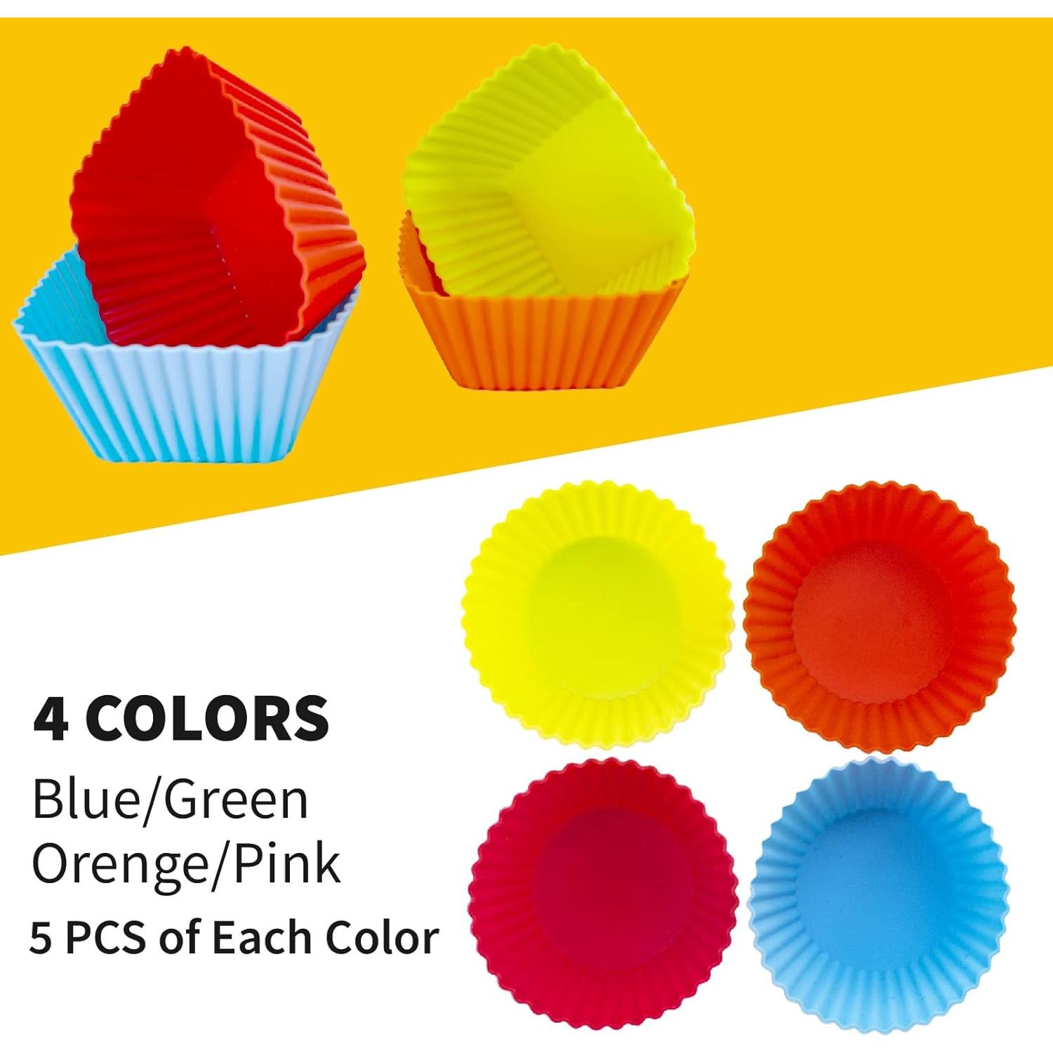 Tazas de Hornear de Silicona YOLCAR 24 Piezas Reutilizables