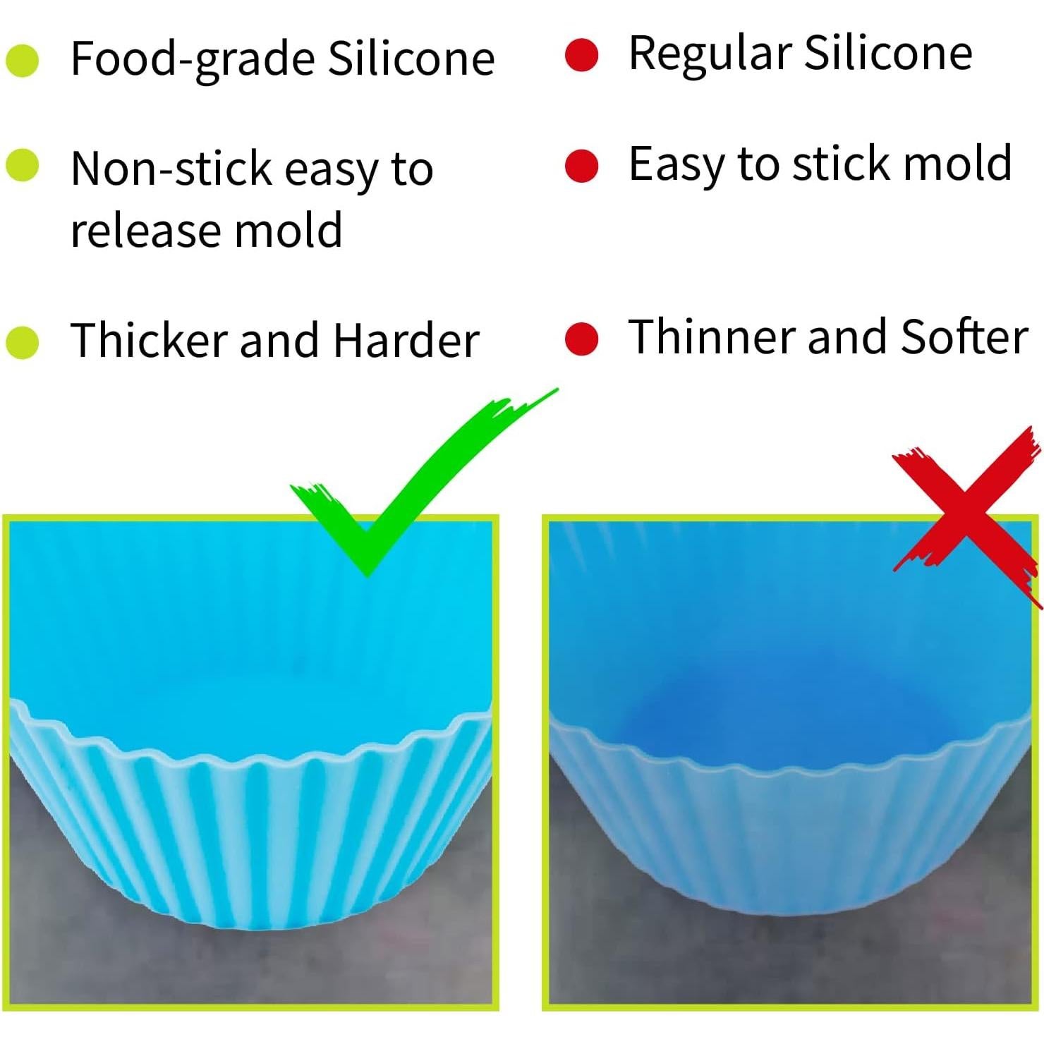 Tazas de Hornear de Silicona YOLCAR 24 Piezas Reutilizables