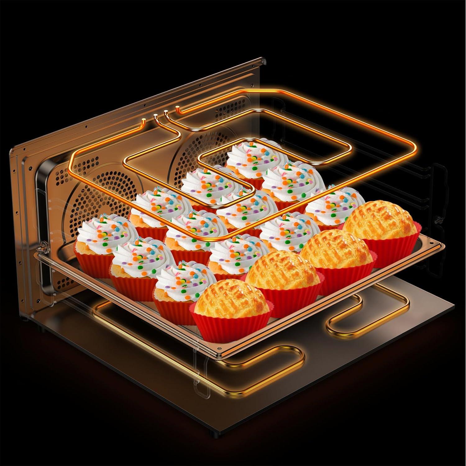 Tazas de Hornear de Silicona YOLCAR 24 Piezas Reutilizables