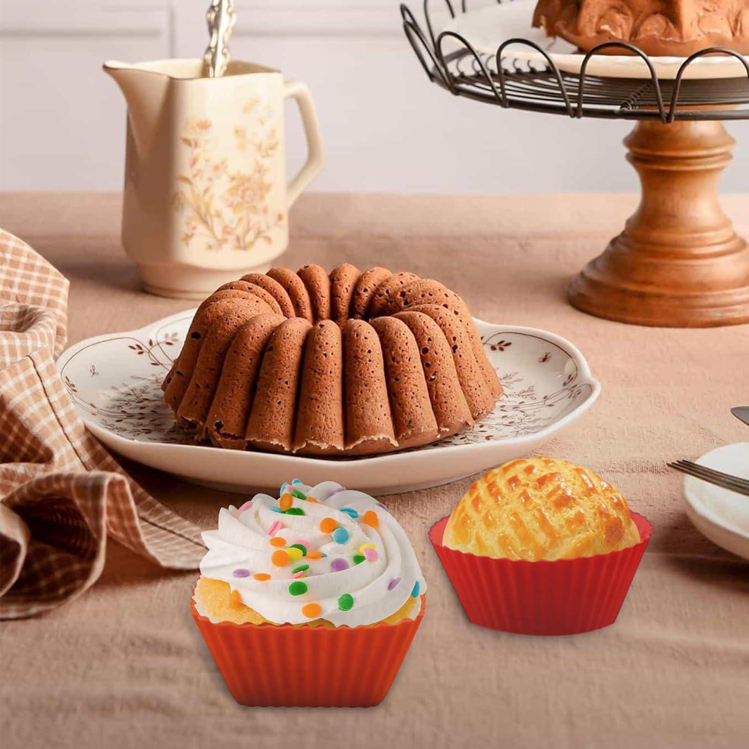 Tazas de Hornear de Silicona YOLCAR 24 Piezas Reutilizables