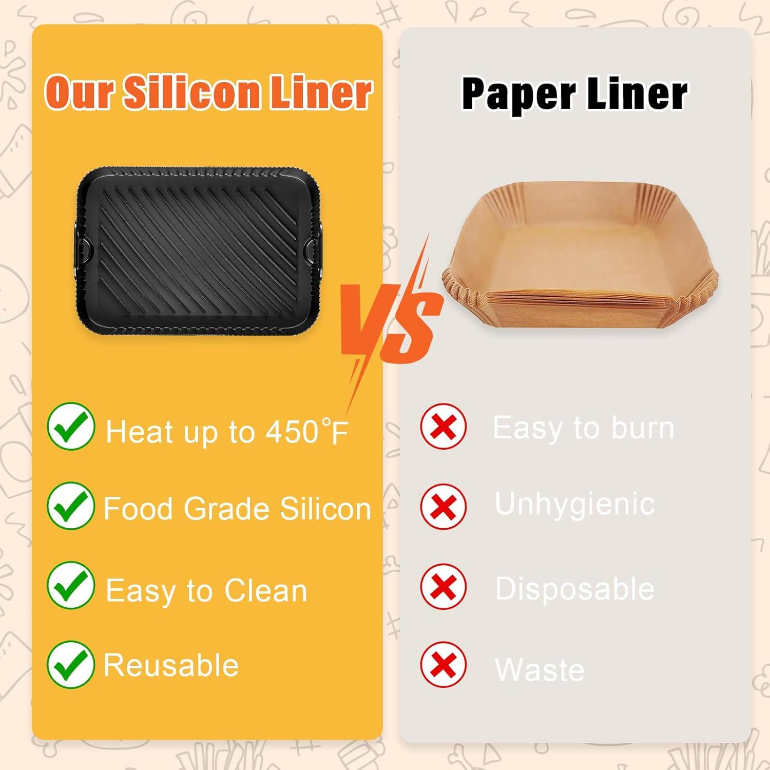 Forro de Silicona Antiadherente HUIRUSO para Freidora Ninja 5.7L