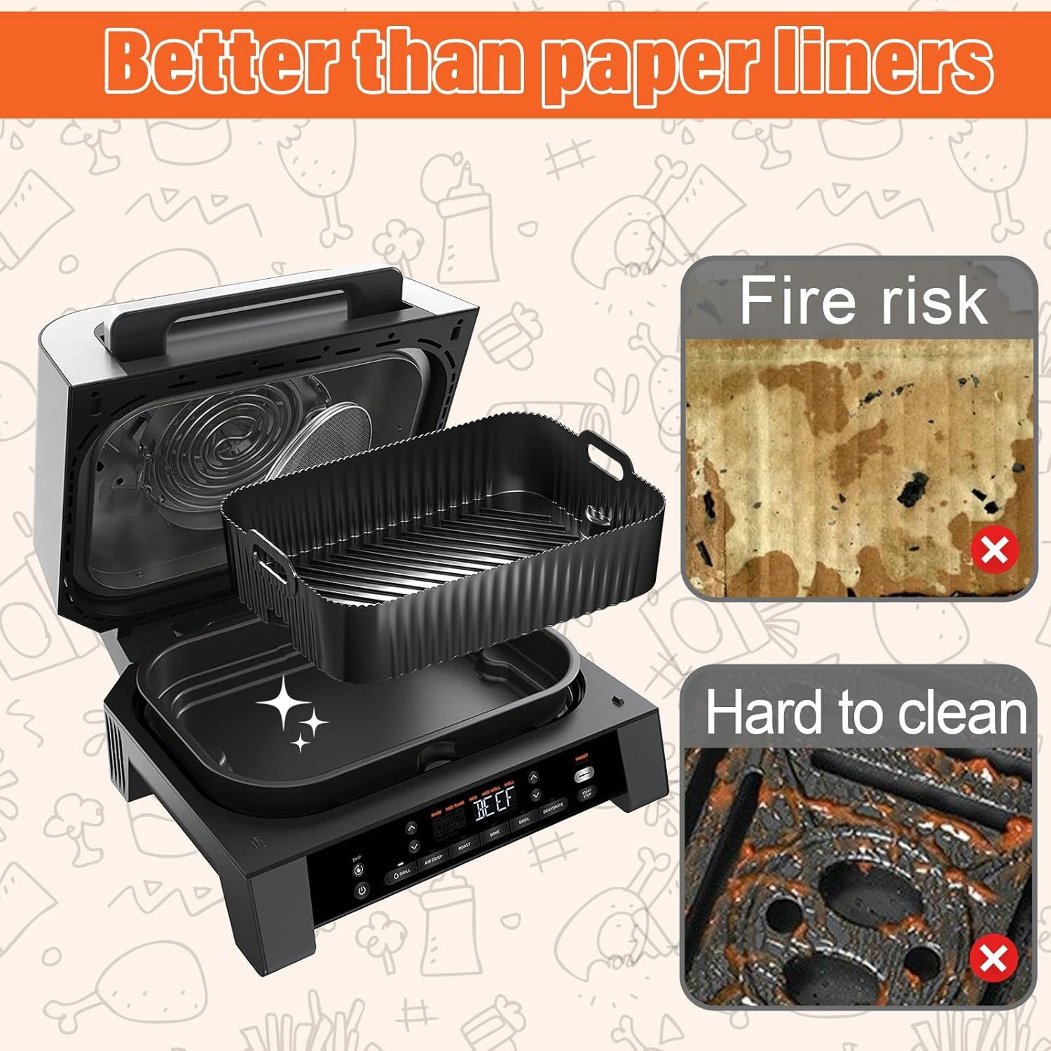 Forro de Silicona Antiadherente HUIRUSO para Freidora Ninja 5.7L