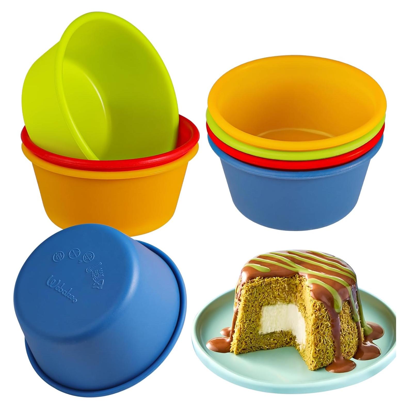 Conjunto 8 tazas silicona Webake 3.5" reutilizables
