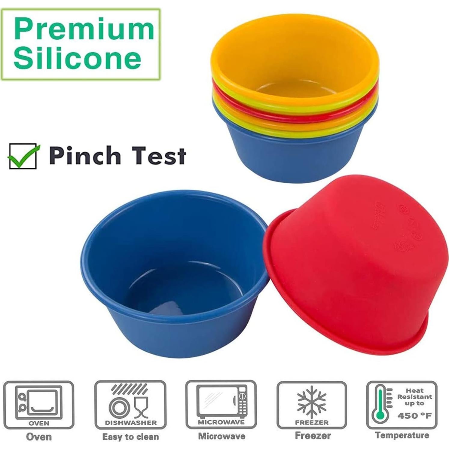 Conjunto 8 tazas silicona Webake 3.5" reutilizables