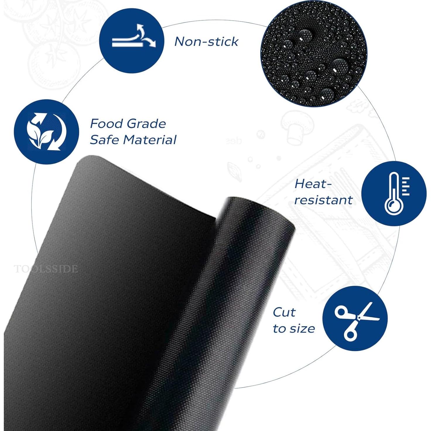 TOOLSSIDE Forros Antiadherentes para Horno 2 Pack 28x23 cm