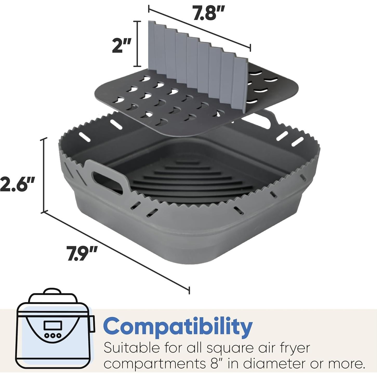 Forro de Silicona para Freidora de Aire 20.1 cm con Divisor