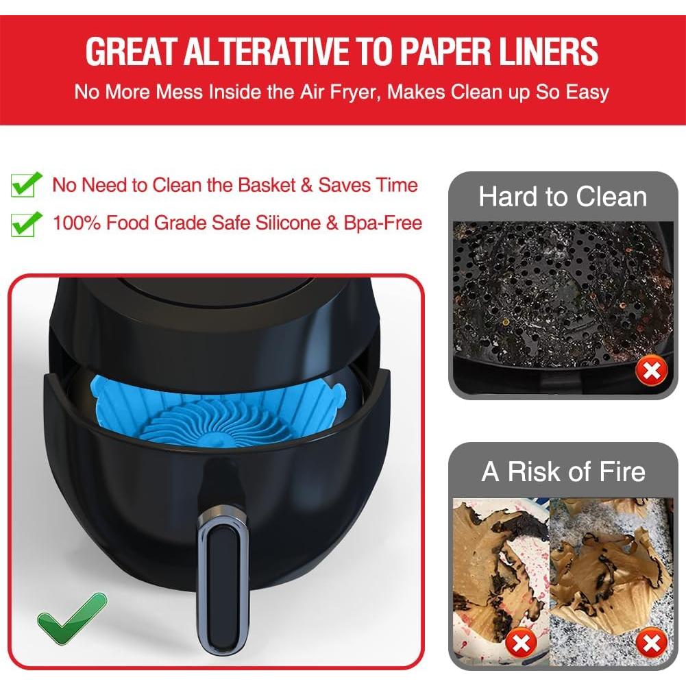Forros de Silicona Reutilizables para Freidoras de Aire Xabzhzn
