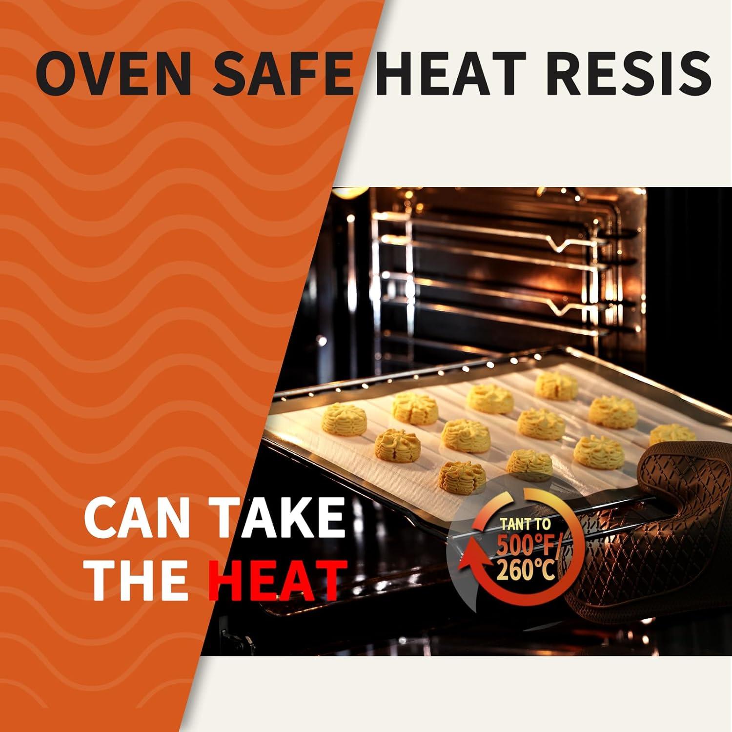 Tapete de Hornear de Silicona KitchenRaku, 2 Piezas Antiadherente