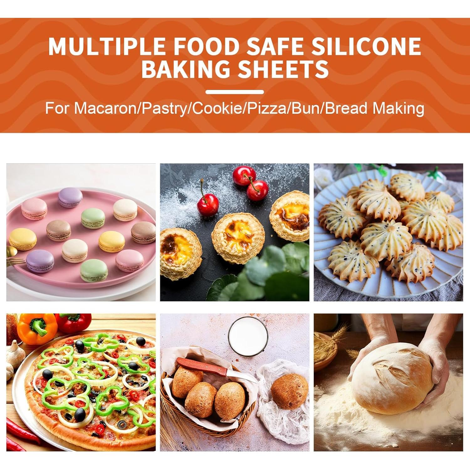 Tapete de Hornear de Silicona KitchenRaku, 2 Piezas Antiadherente