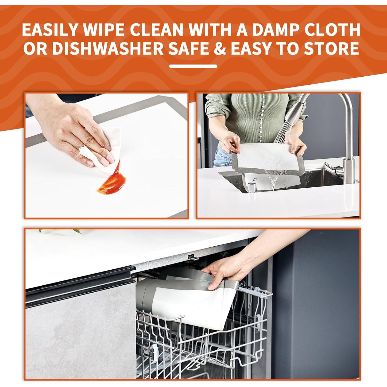 Tapete de Hornear de Silicona KitchenRaku, 2 Piezas Antiadherente