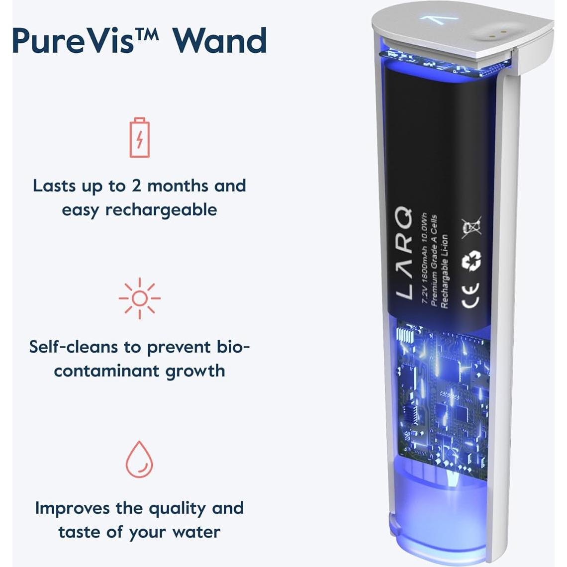 Jarra LARQ PureVis 1.9L Filtro UV Autolimpiante Blanco