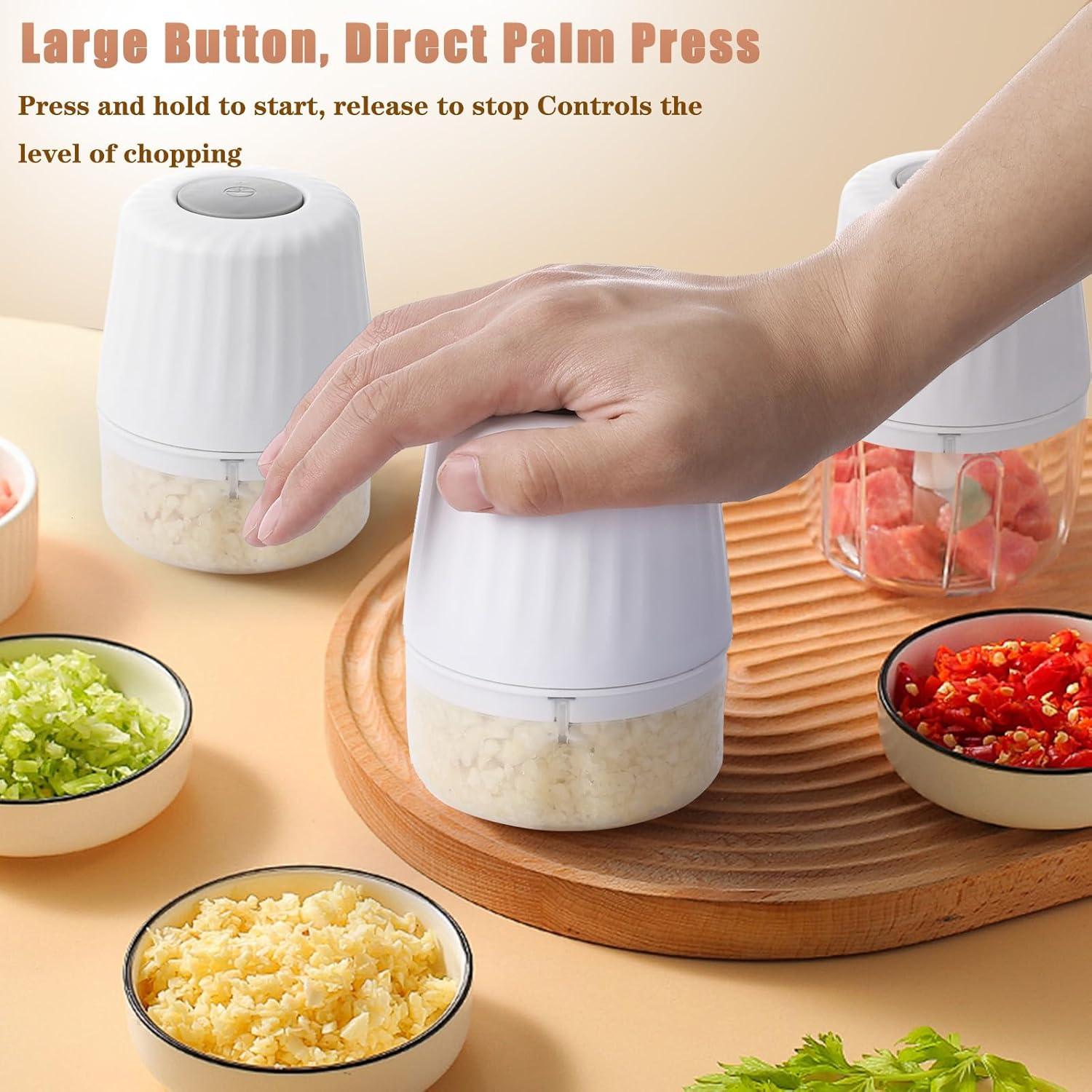 Picador de Ajo Eléctrico Chidoyii 100ML Inalámbrico Blanco