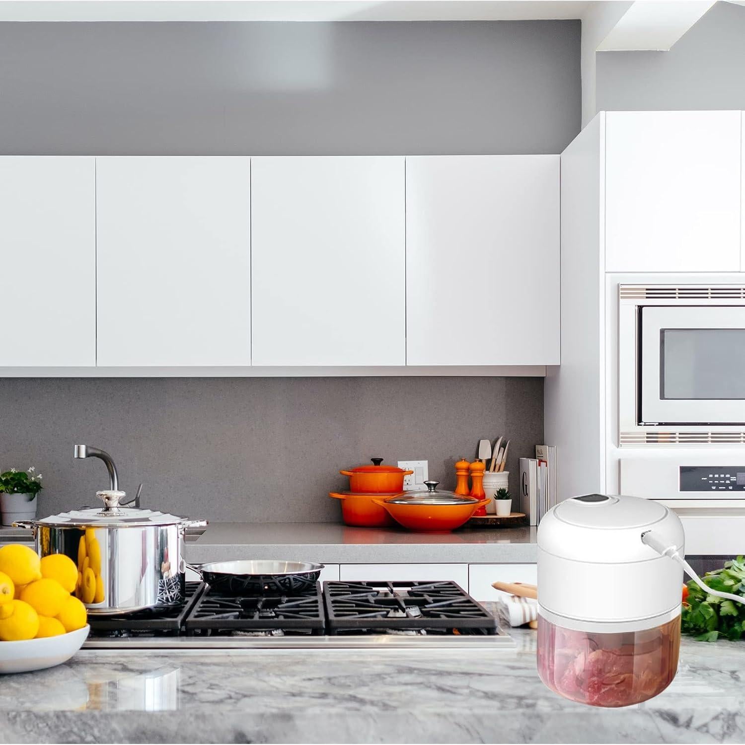 Picadora de Alimentos Mini Pogeair Inalámbrica 3 Tazas 100/250/350ml