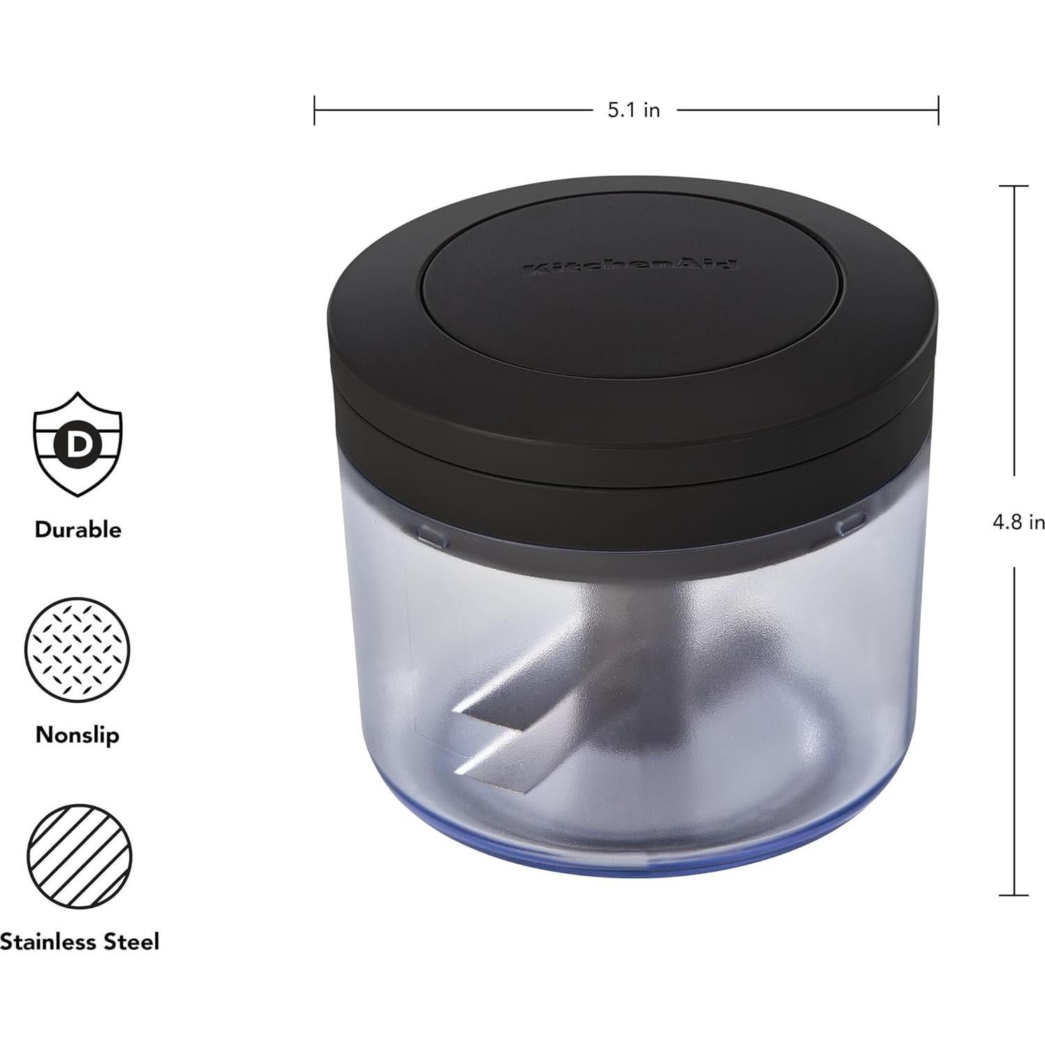 Picador Manual KitchenAid 3.8 Tazas Negro - Cuchillas Acero Inox