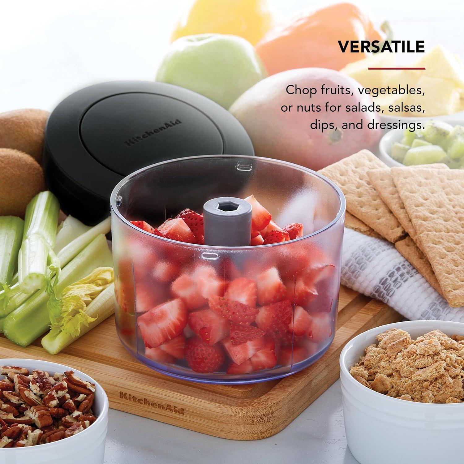 Picador Manual KitchenAid 3.8 Tazas Negro - Cuchillas Acero Inox