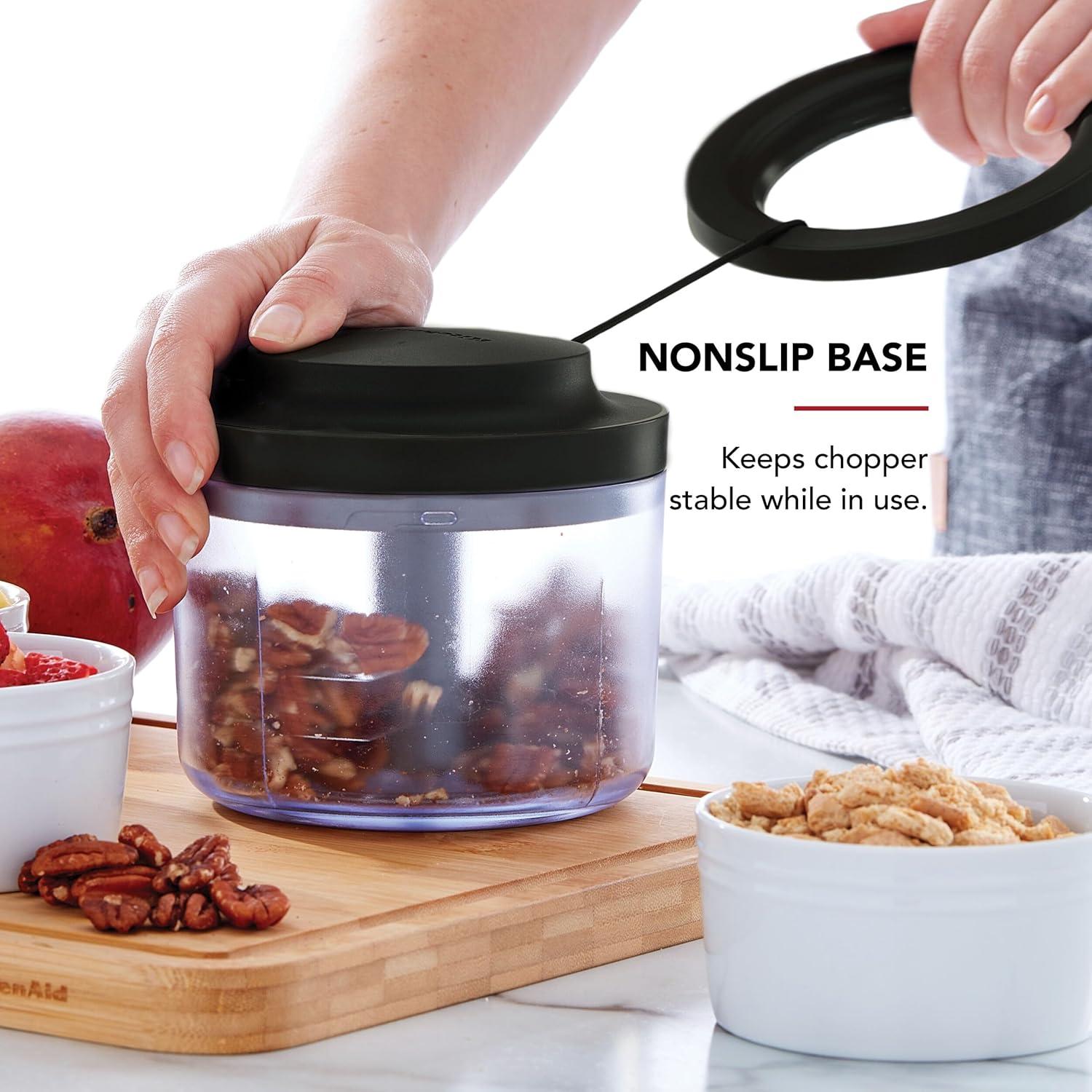 Picador Manual KitchenAid 3.8 Tazas Negro - Cuchillas Acero Inox