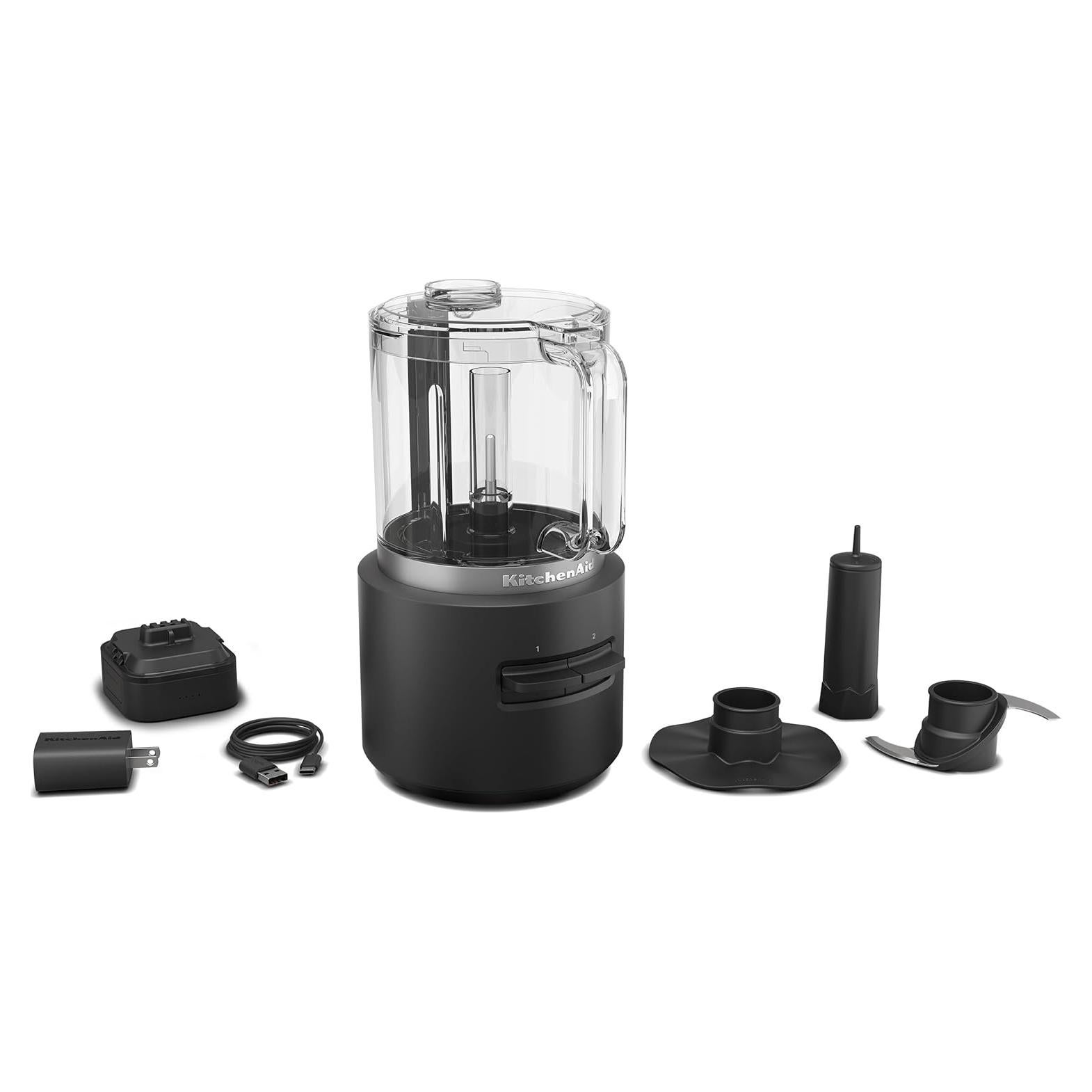 Picadora de Alimentos Inalámbrica KitchenAid Go 5 Tazas - Negro Mate