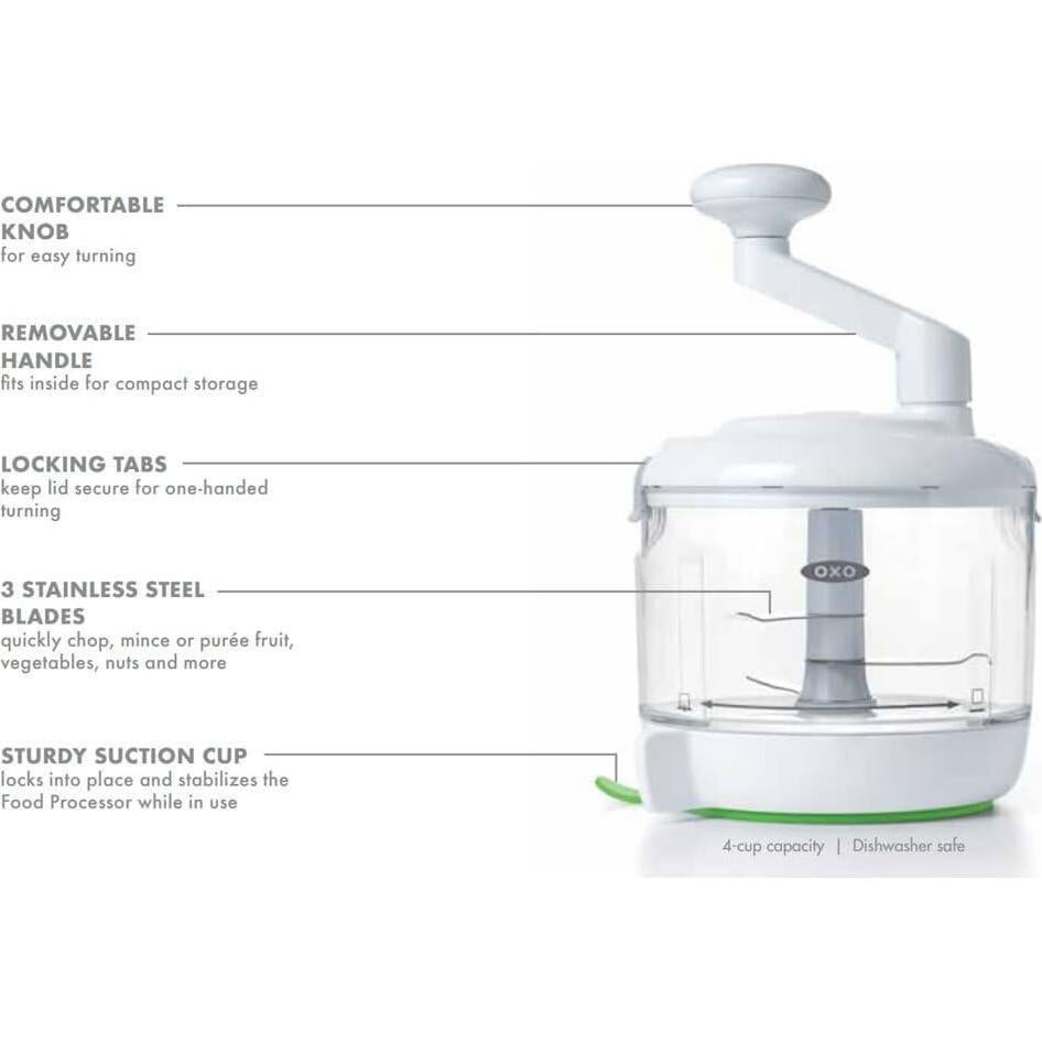 Procesador de Alimentos Manual OXO Good Grips 4 Tazas Acero Inoxidable