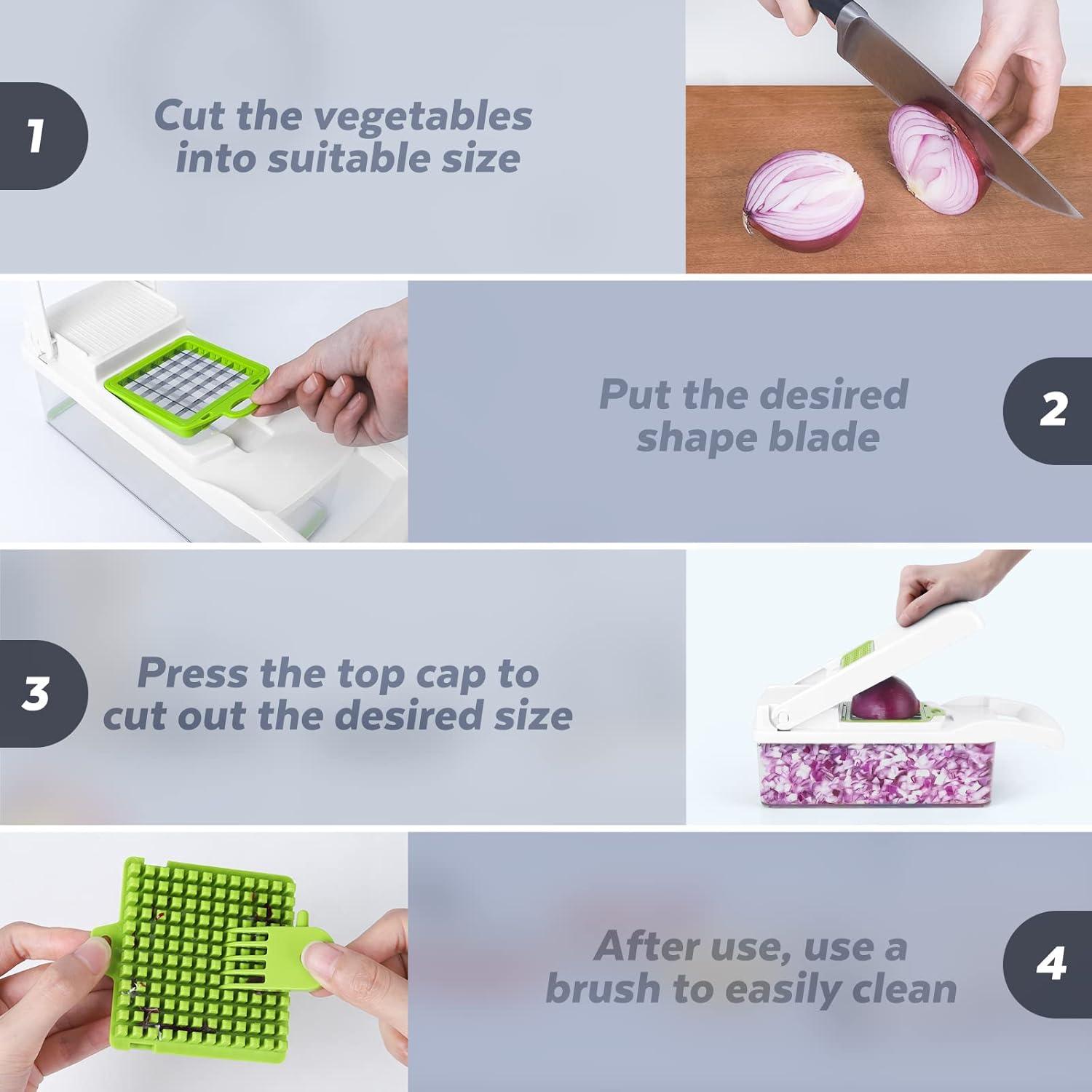 Cortador de Verduras SNIFITAR 14 en 1 Acero Inoxidable Blanco