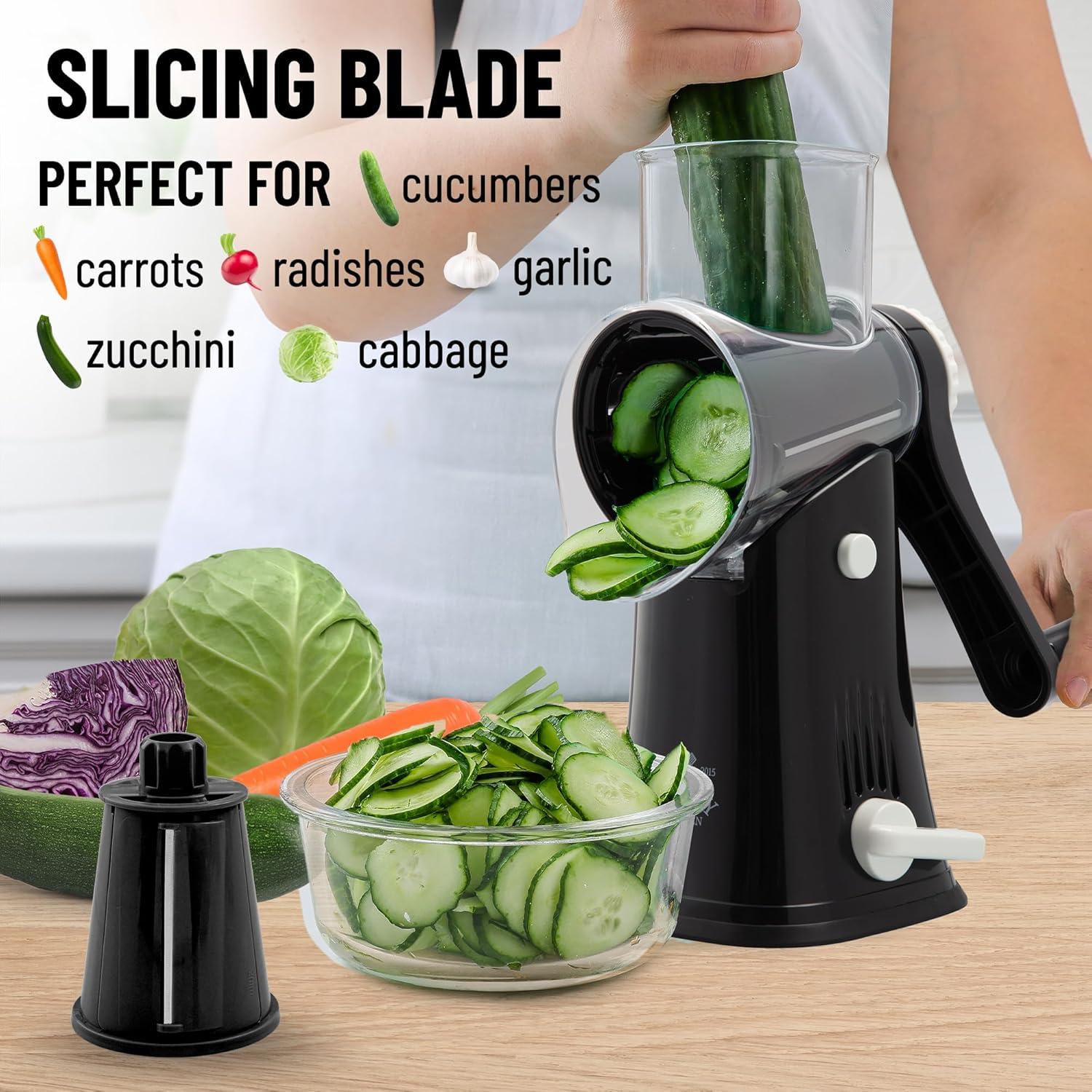 Rallador de Queso Rotativo Zulay Kitchen 5 Cuchillas Manual