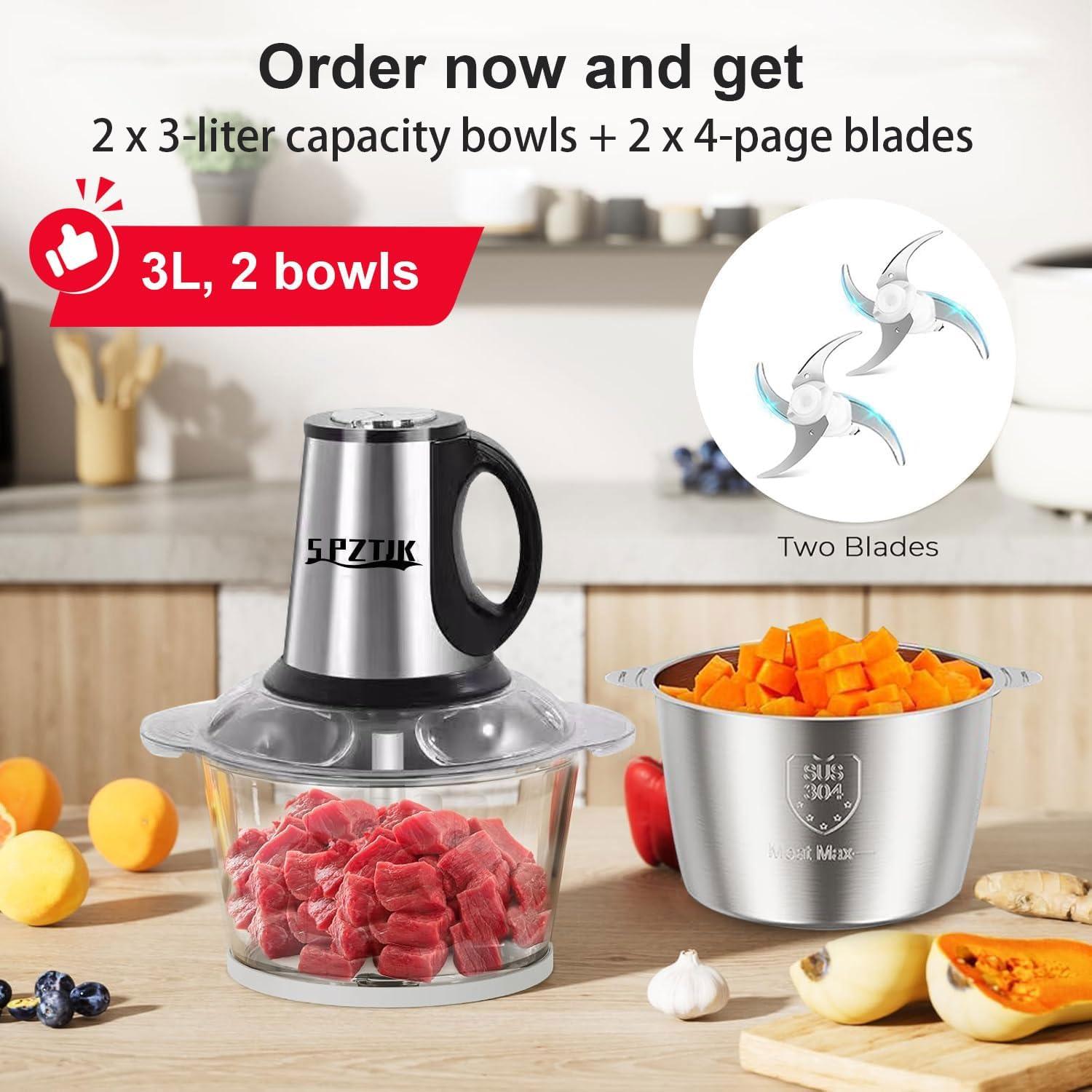 Procesador de Alimentos SPZTJK 3LJRJ-PC 2 Tazones 12.5 tazas