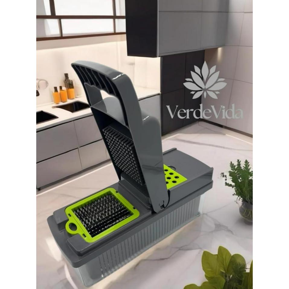 Cortador de Verduras VerdeVida 14-en-1 con 8 Cuchillas