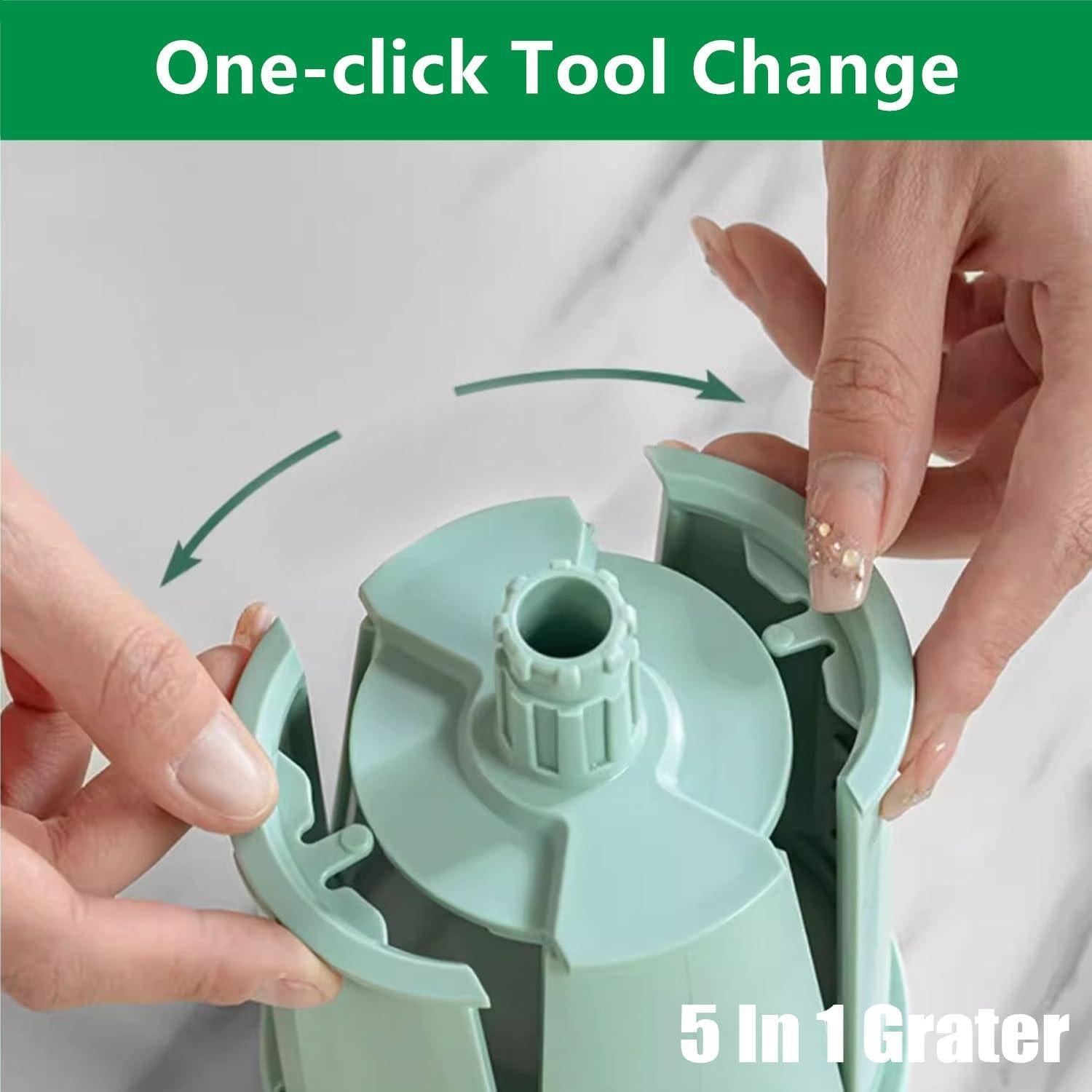 Rallador Rotatorio 5 en 1 AYUBOC Verde Menta Acero Inoxidable