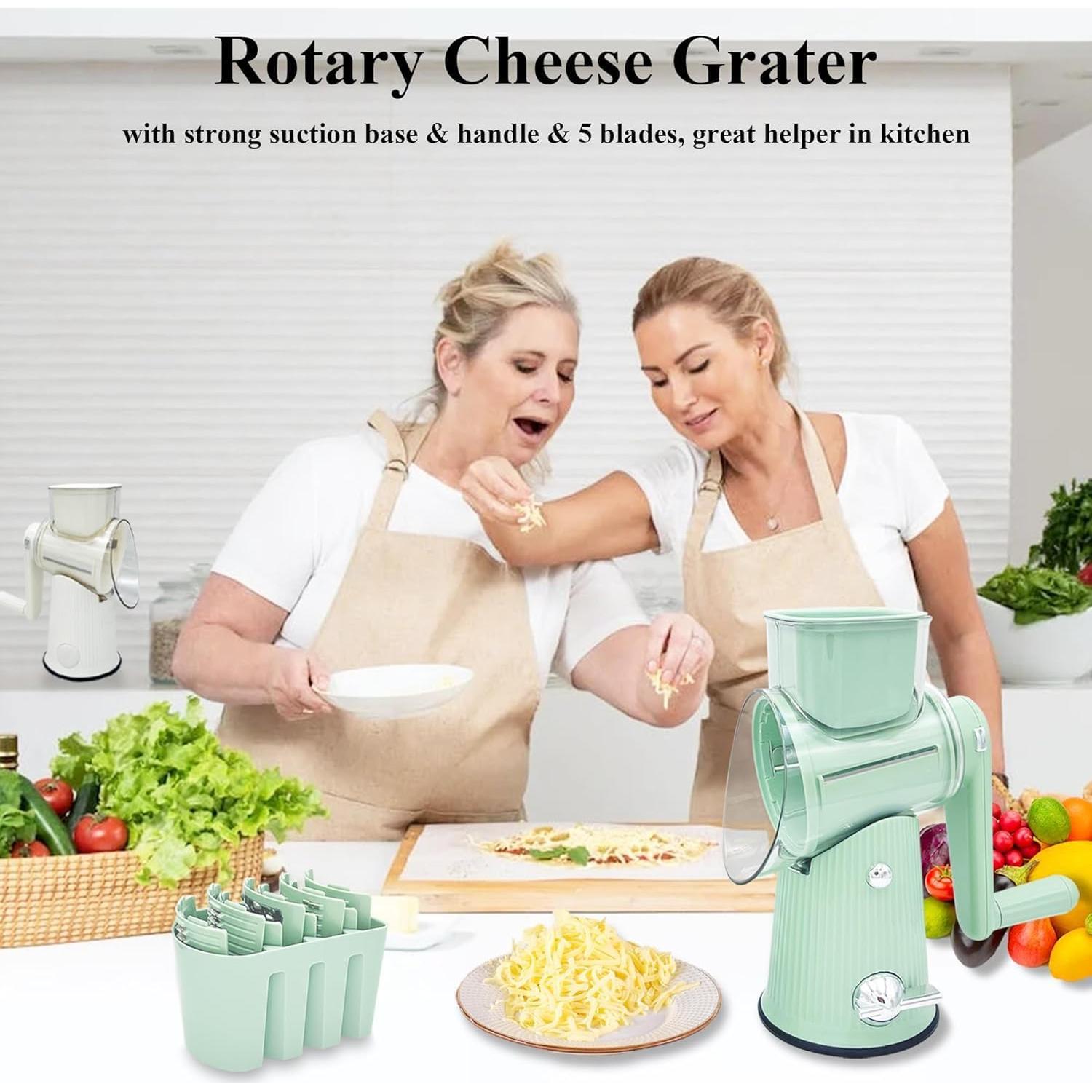 Rallador Rotatorio 5 en 1 AYUBOC Verde Menta Acero Inoxidable