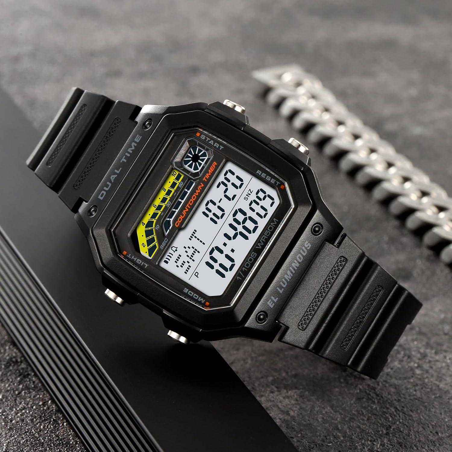 Reloj Digital Multifuncional PASOY Hombre Impermeable 50m