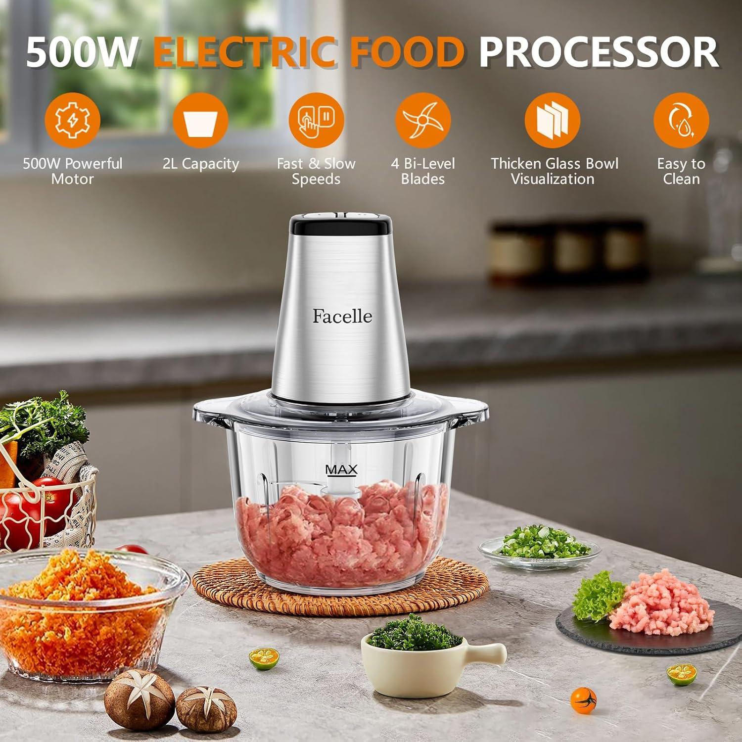 Procesador de Alimentos Facelle CP-4403 500W 2L Picadora Eléctrica