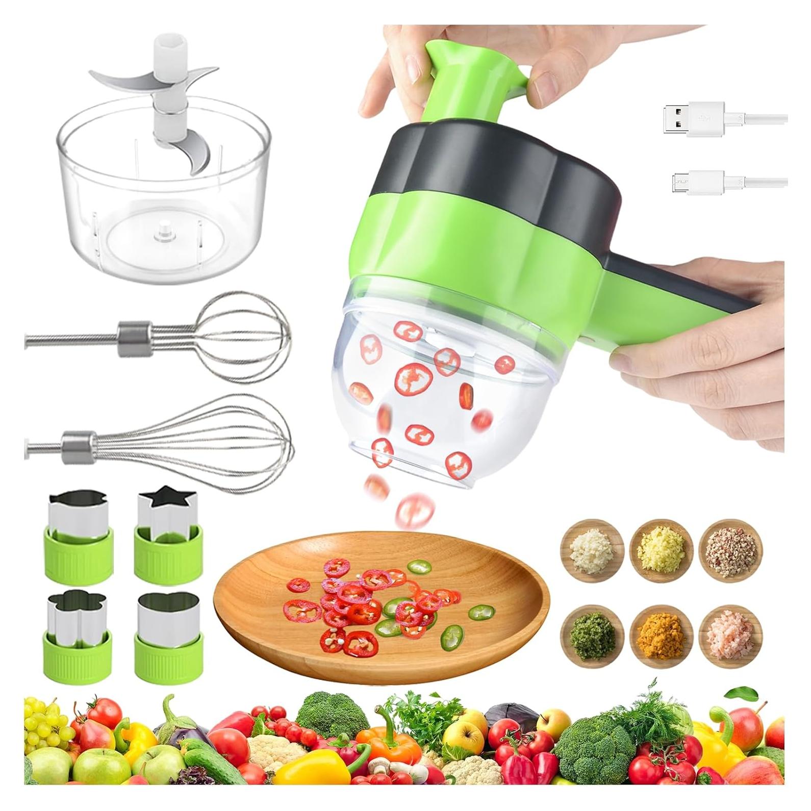 Cortador de Verduras Eléctrico TOGETDREAM 4 en 1 Recargable