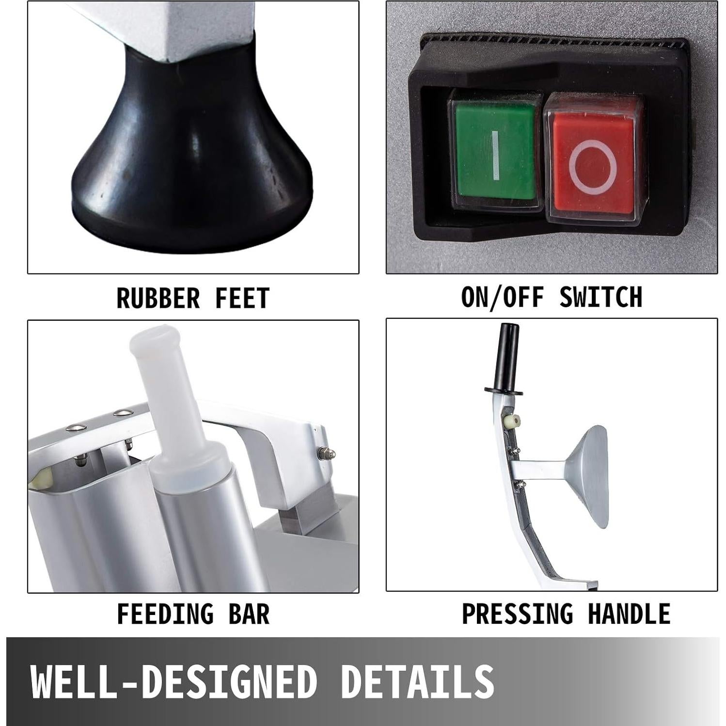 Procesador de Alimentos VEVOR 550W Acero Inoxidable 2 Huecos