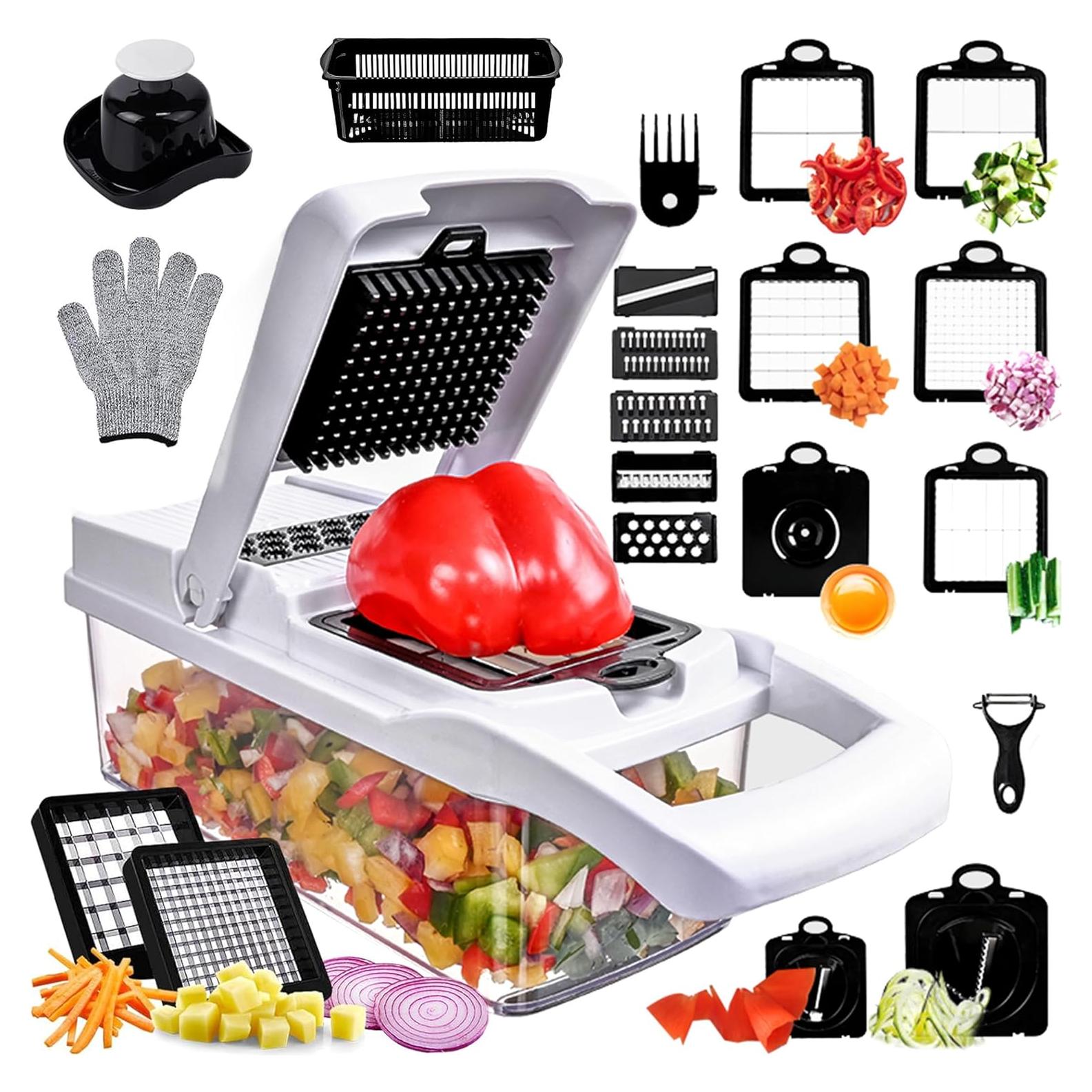 Cortador de Verduras OLRMA 25 en 1 con 13 Cuchillas Inoxidable