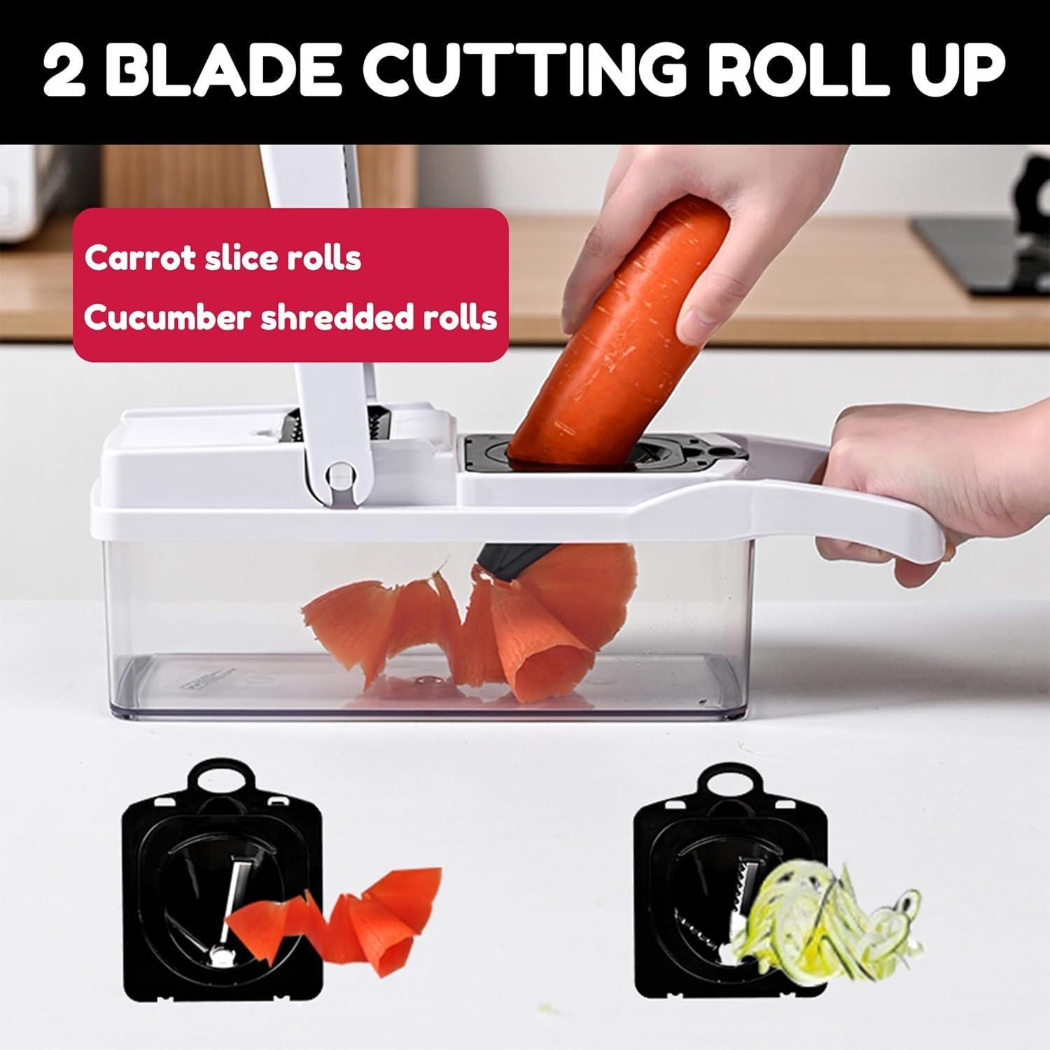 Cortador de Verduras OLRMA 25 en 1 con 13 Cuchillas Inoxidable