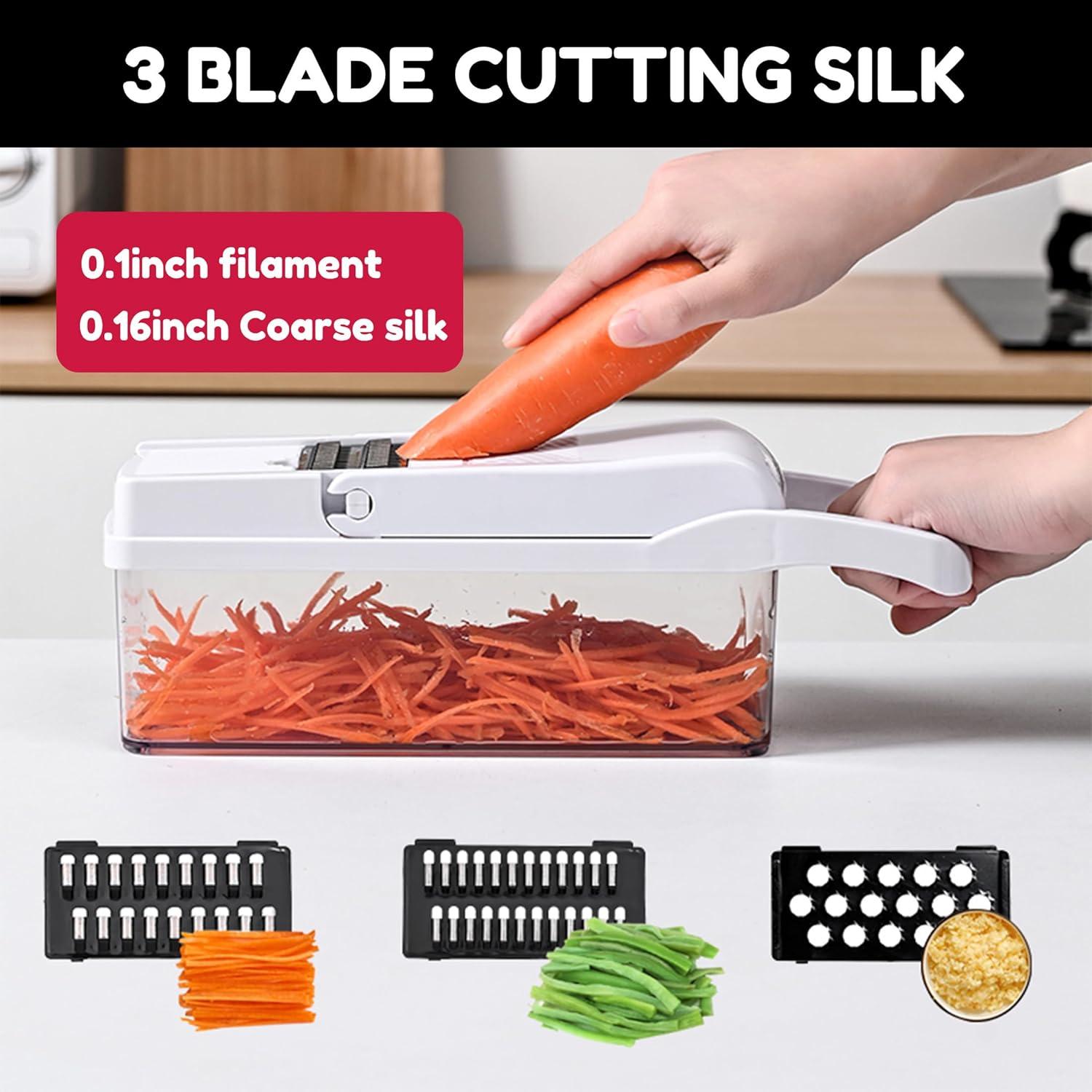 Cortador de Verduras OLRMA 25 en 1 con 13 Cuchillas Inoxidable