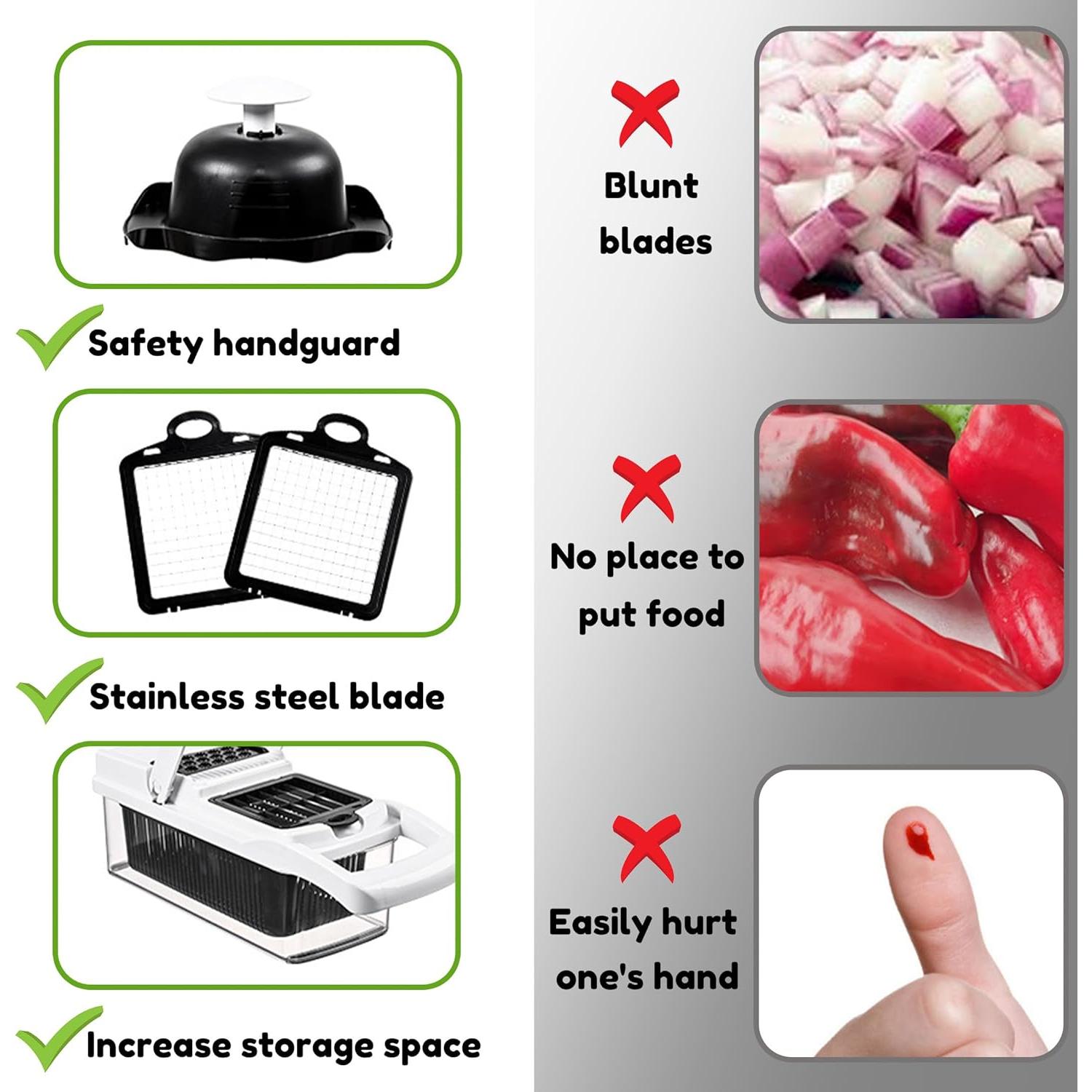 Cortador de Verduras OLRMA 25 en 1 con 13 Cuchillas Inoxidable