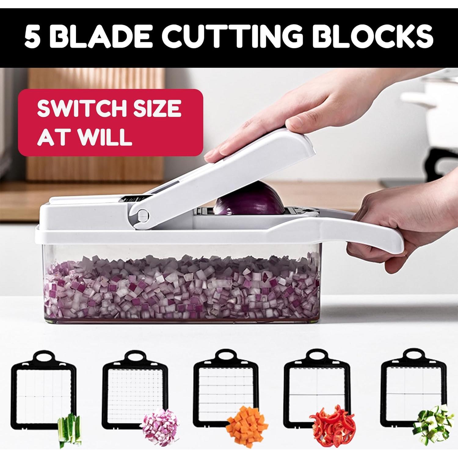 Cortador de Verduras OLRMA 25 en 1 con 13 Cuchillas Inoxidable